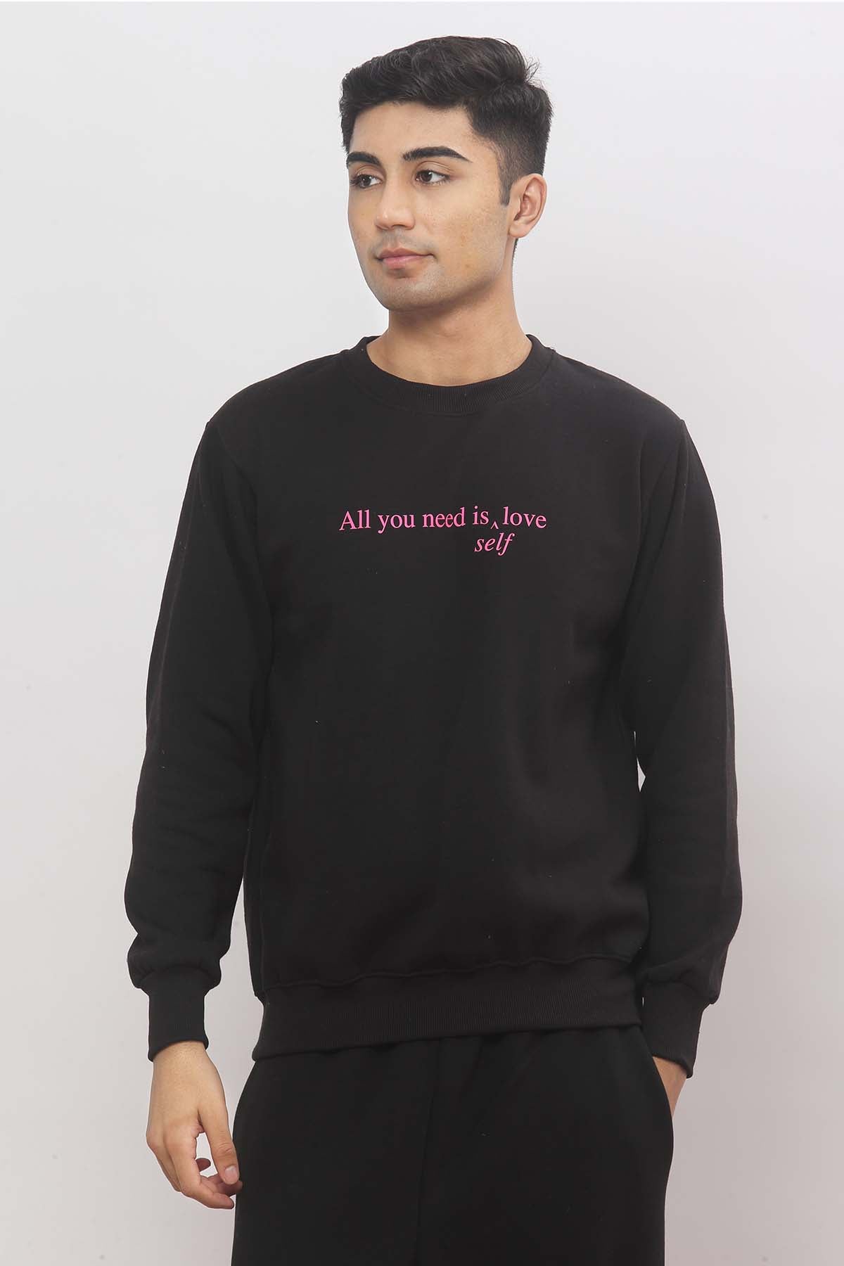 All You Need Black Sweatshirt + Wide Leg Co-ord Set
