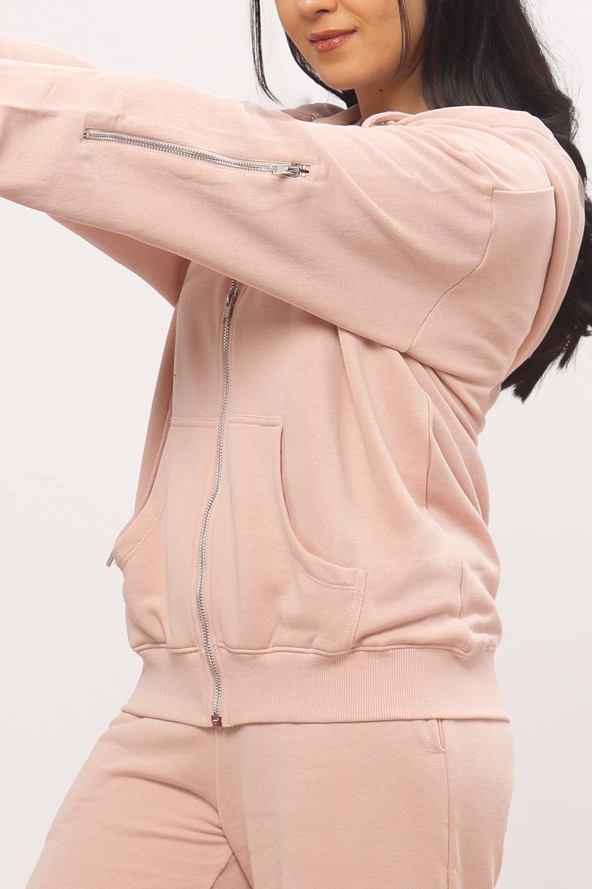 Baby Pink Zip Hoodie
