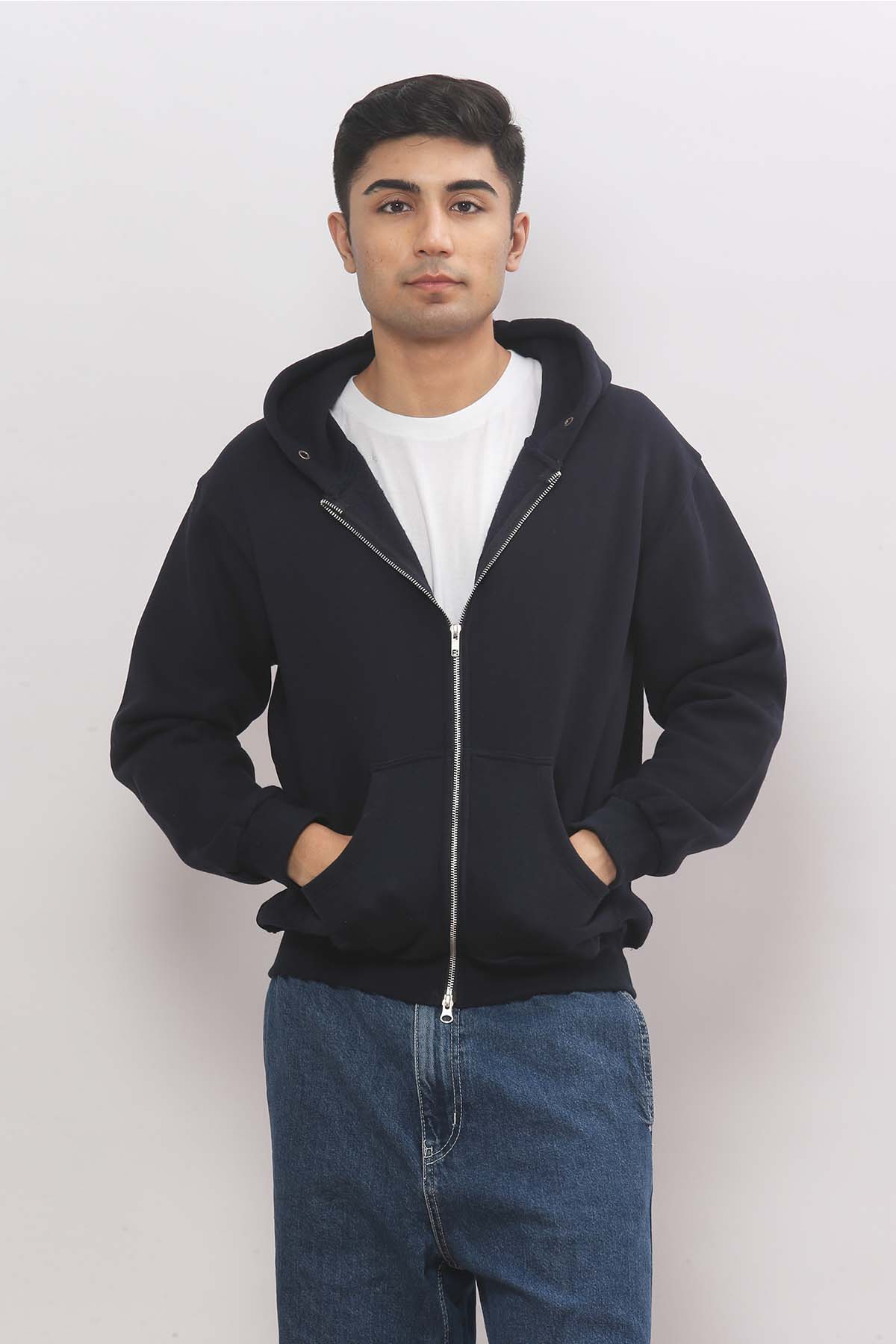 Navy Blue Zip Hoodie