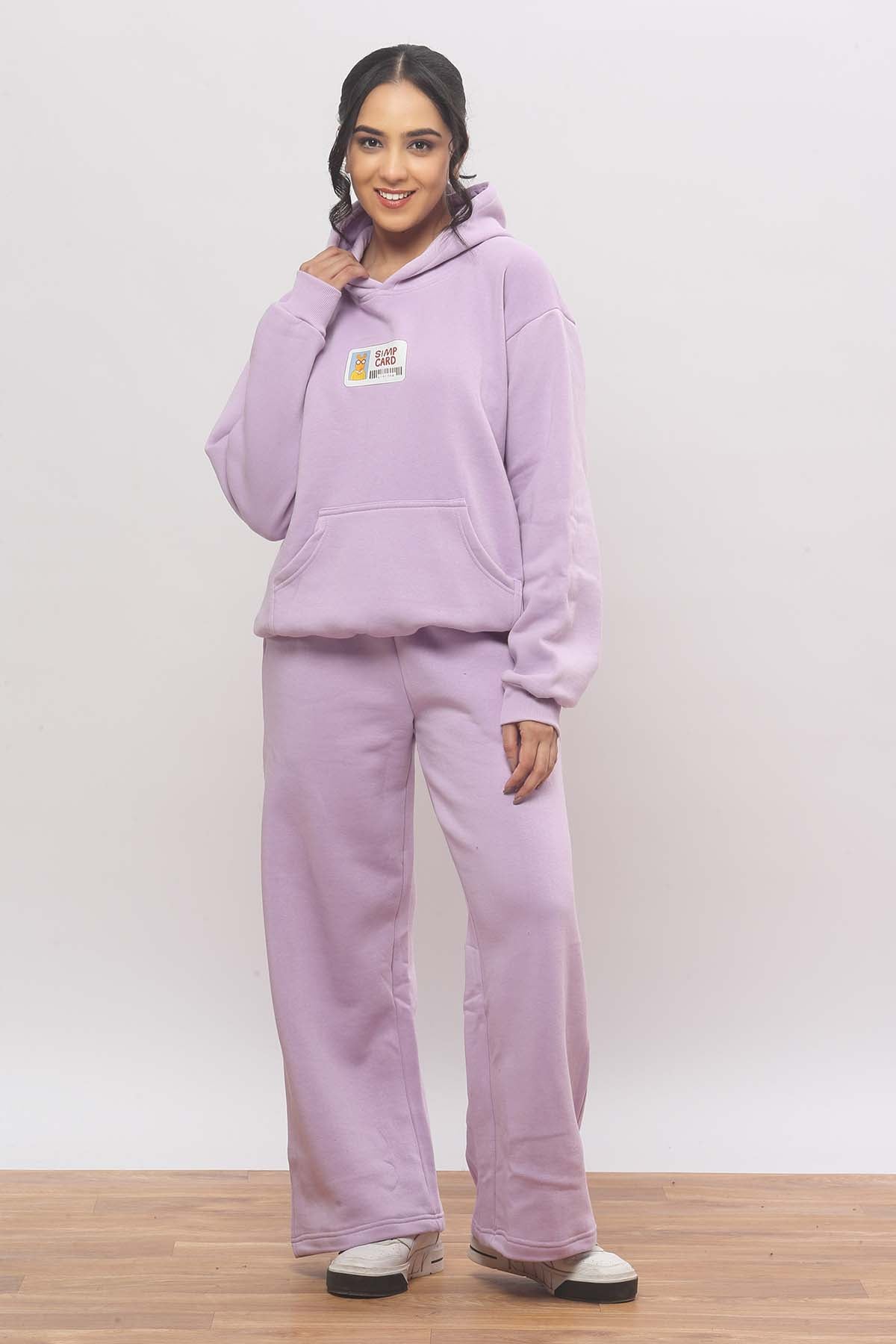 Simp Card Lavender Hoodie + Wide Leg Co-ord Set