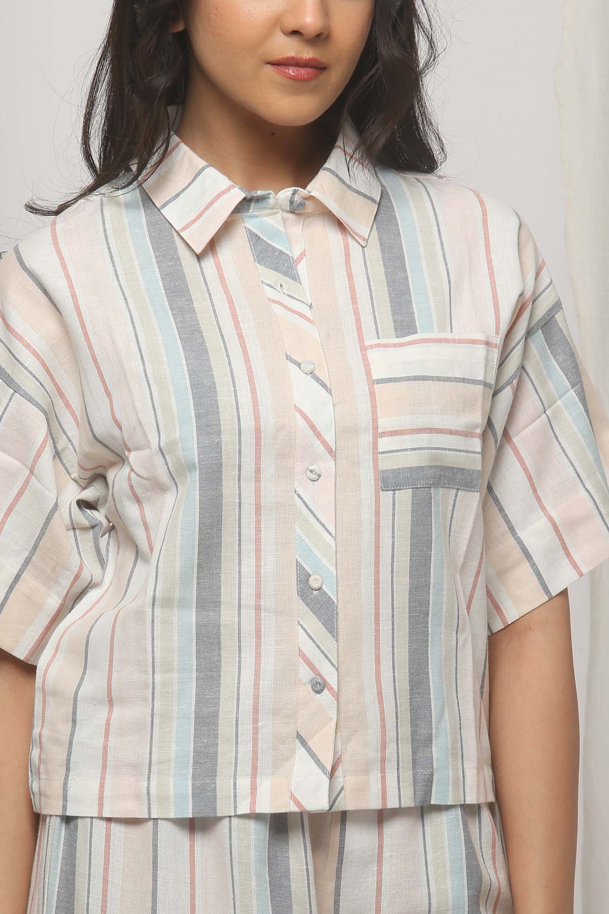 Pastel Pop Linen Set- Peach