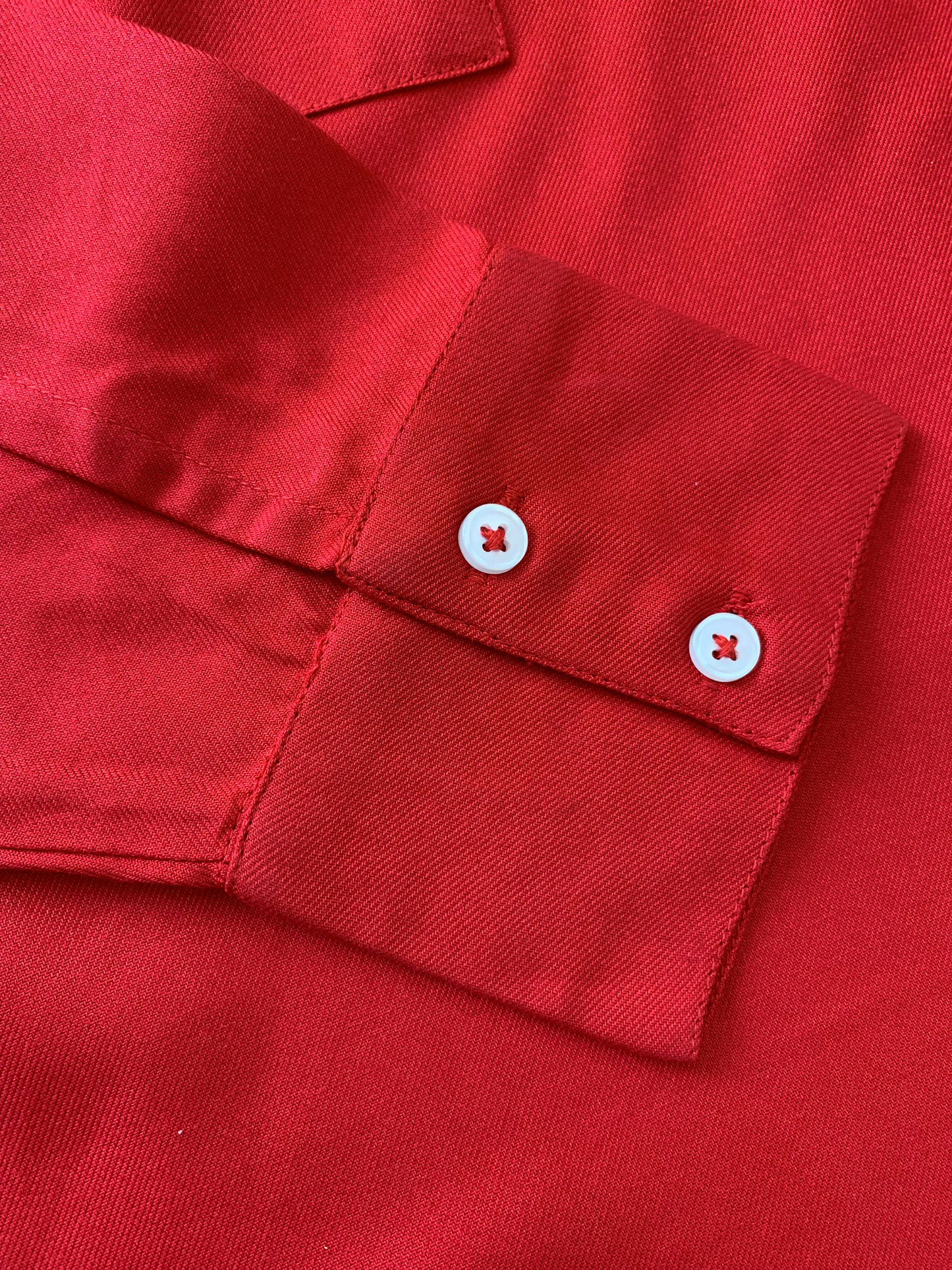 Red Relaxed Collar Top