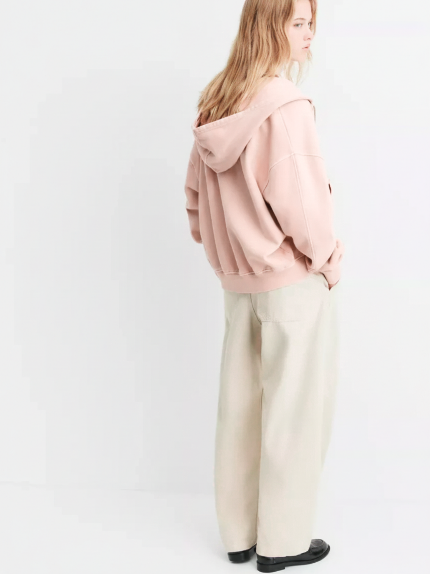 Zip Hoodie- Baby Pink