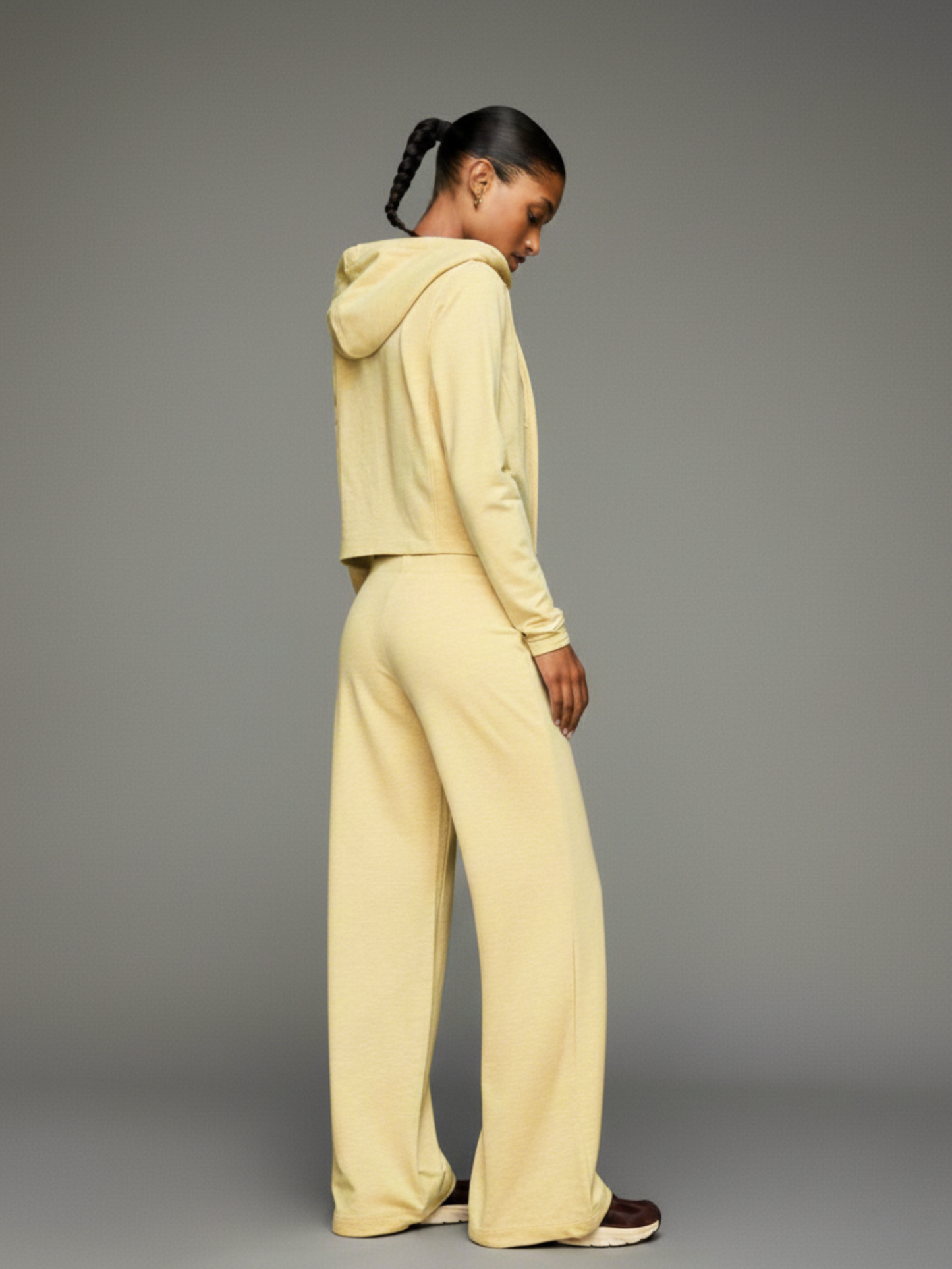 Butter Yellow- SculptFit Crop Zip Hoodie