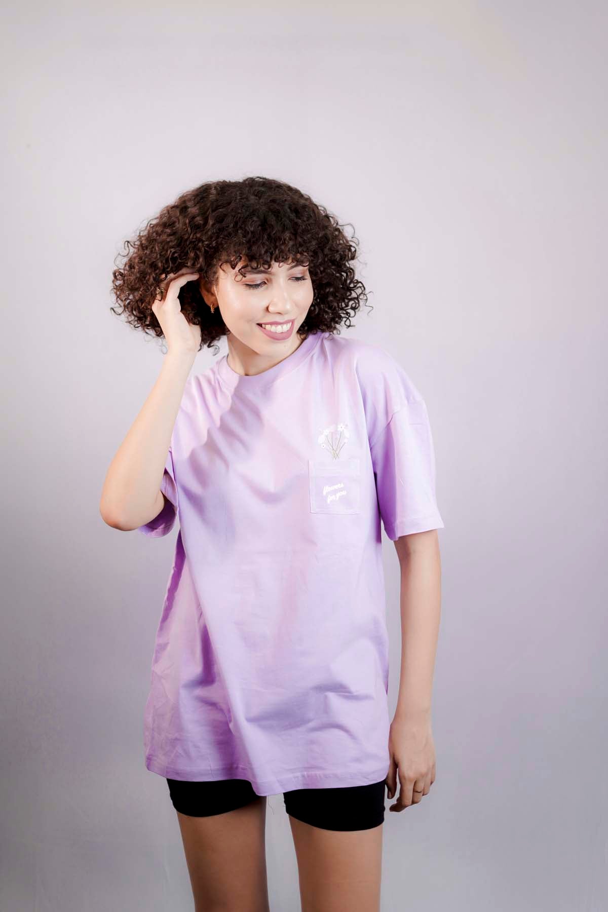 Flowers for You Oversized T-shirt-lavender