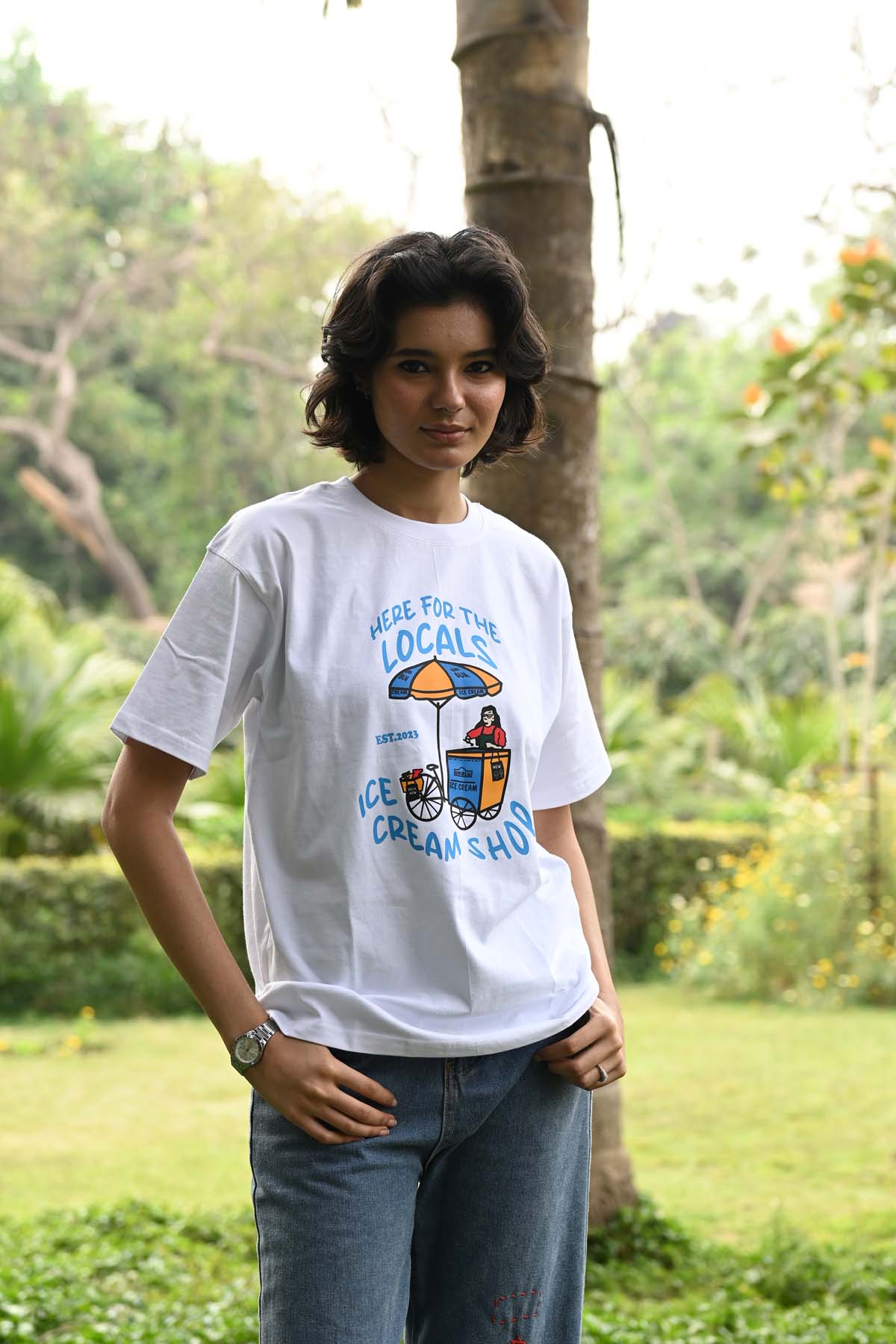 Locals Ice Cream Oversized T-Shirt- White
