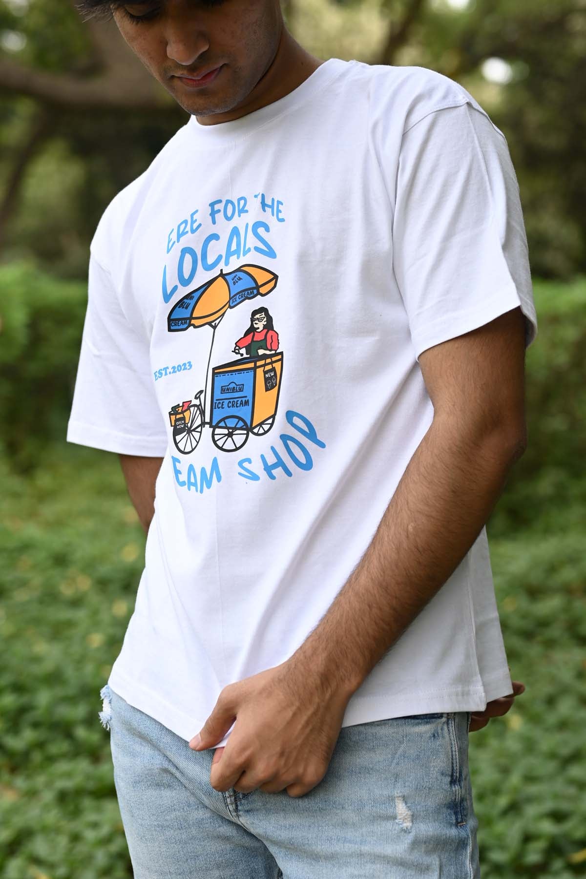 Locals Ice Cream Oversized T-Shirt- White
