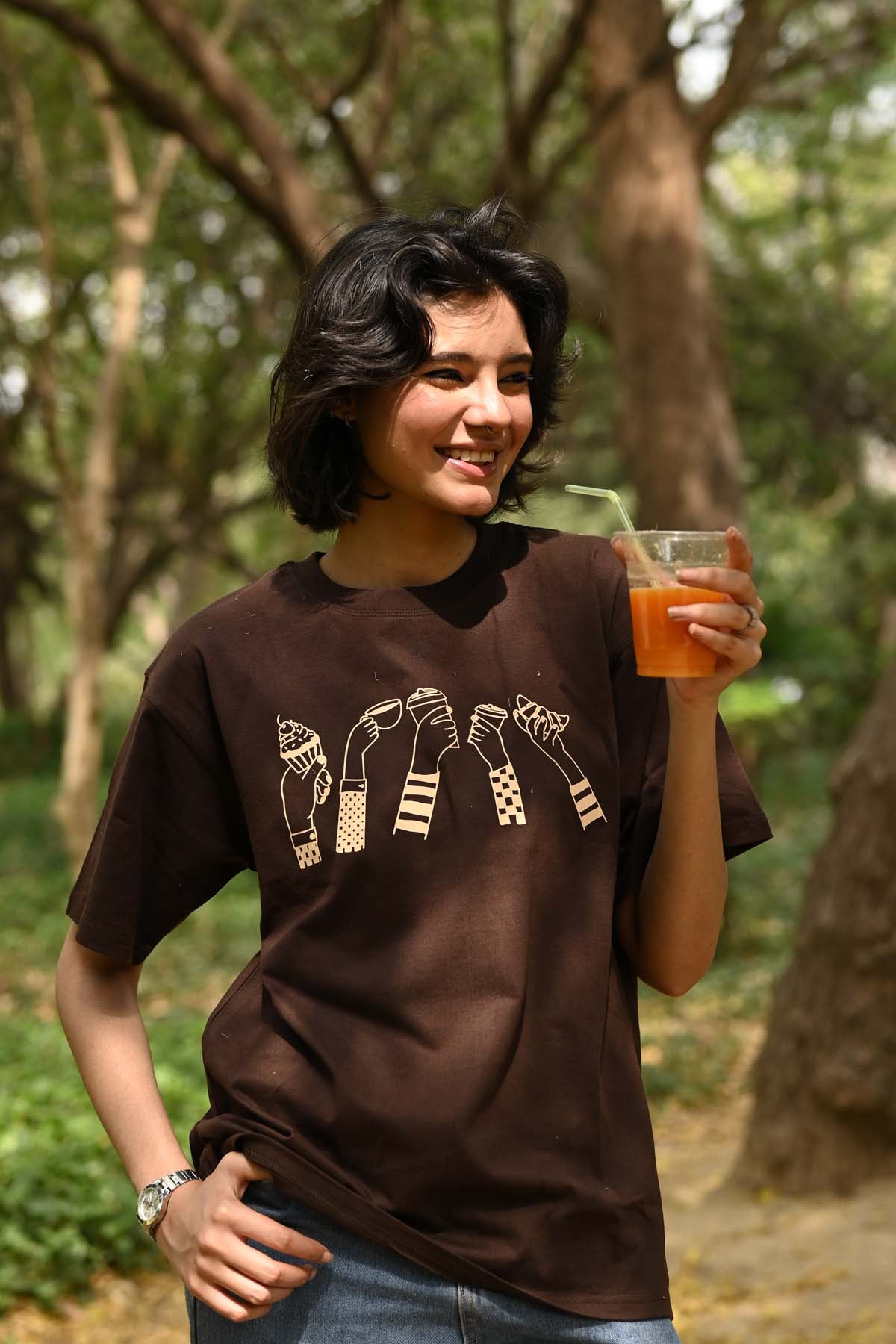 Espresso Oversized T-Shirt- Brown