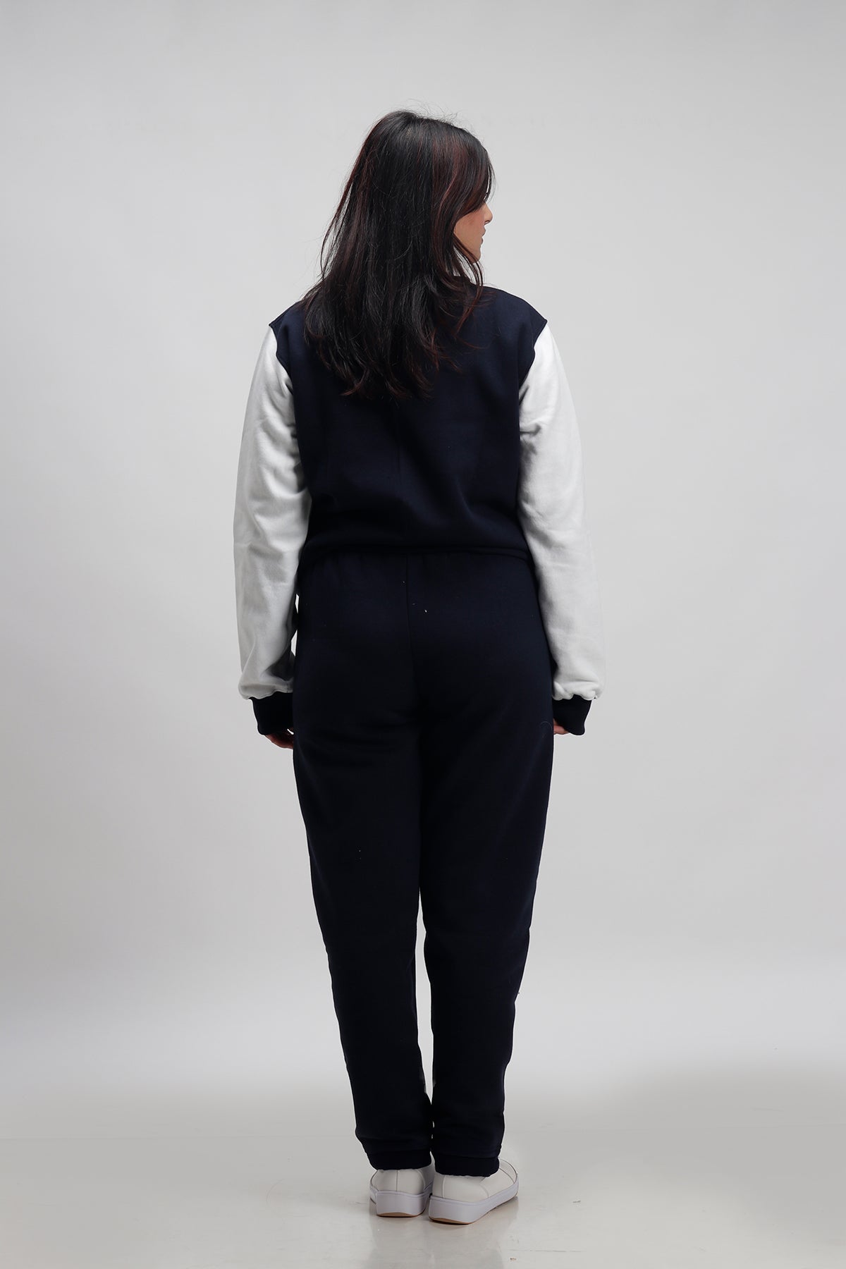 Original Blu Navy blue & White Half Zip Oversized Sweatshirt