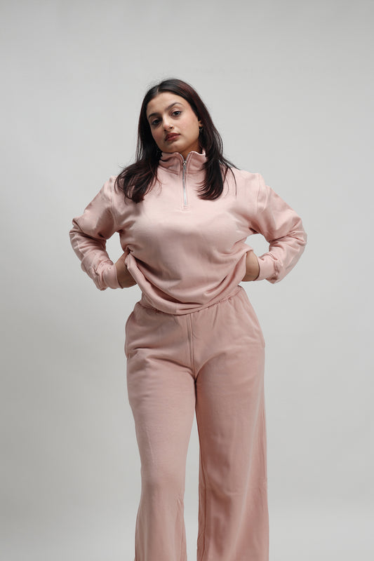 Baby Pink Wide Leg Jogger