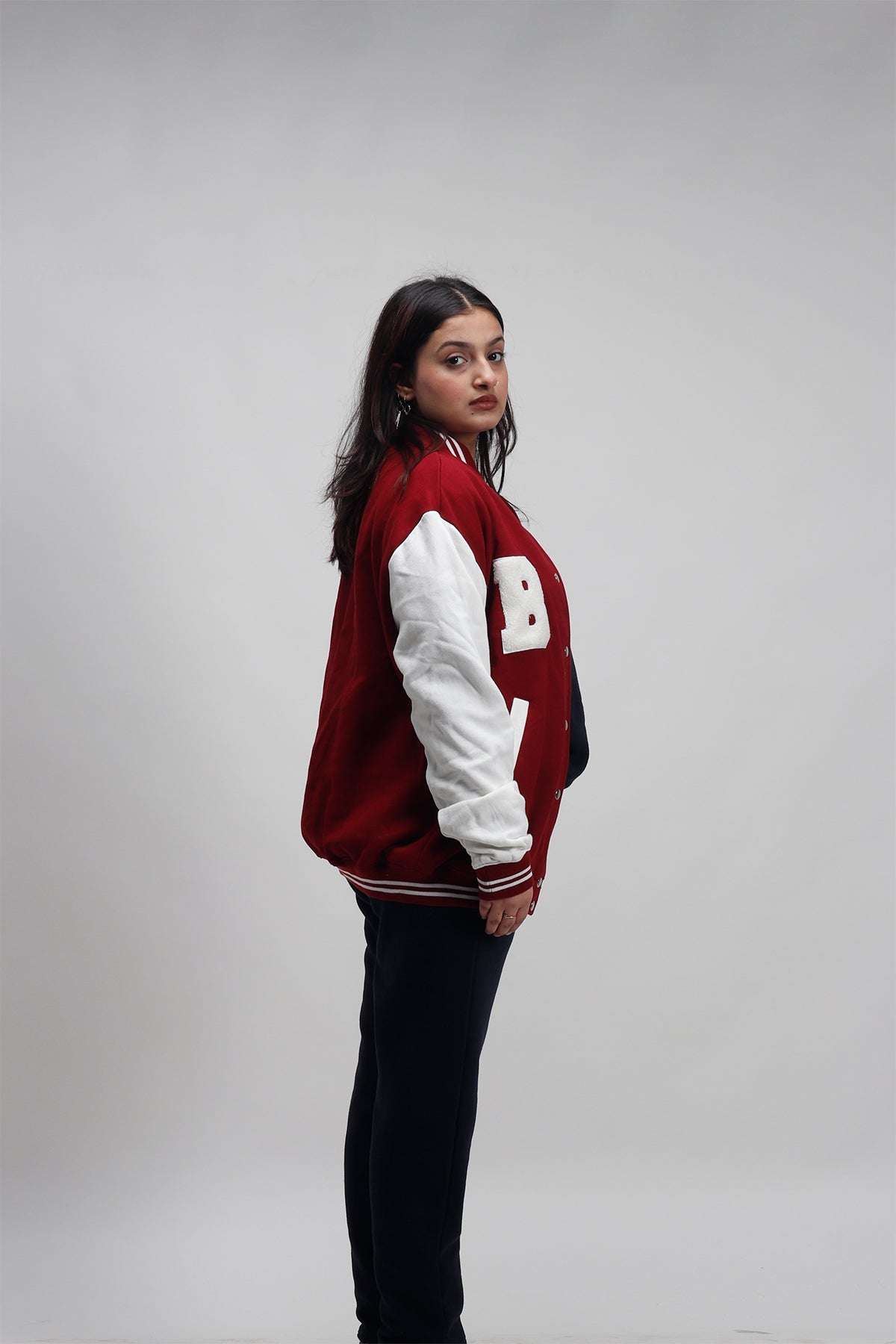 Original Blu-B Patch Maroon Varsity Jacket