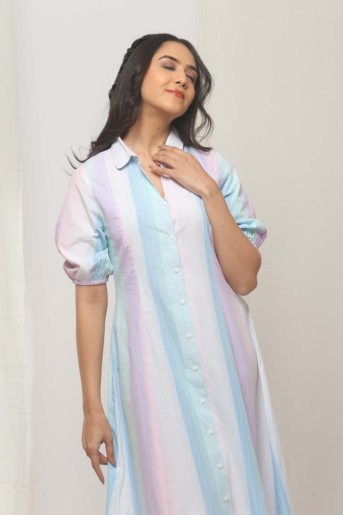 Pastel Mirage Shirt Dress
