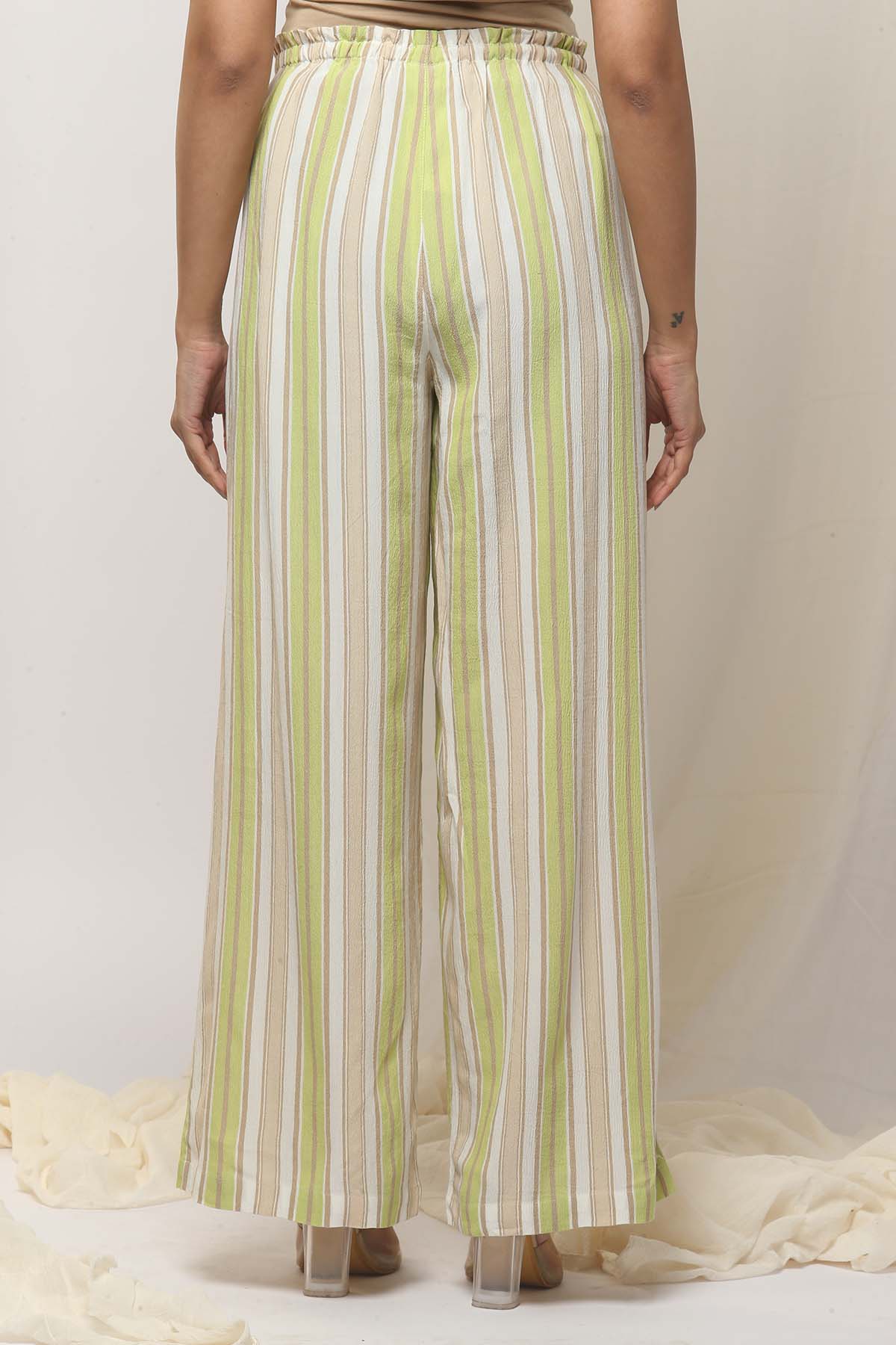 Lime Green Crinkle Stripe Set