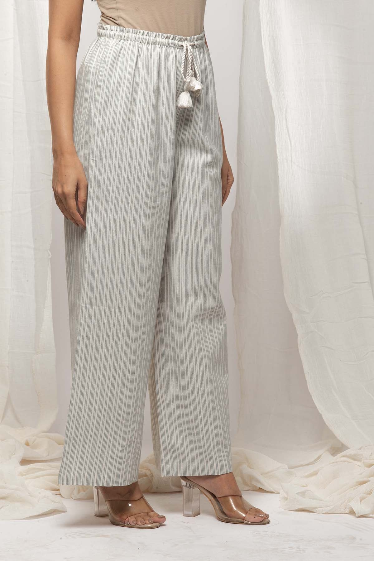 Ivory-Green Stripes Set