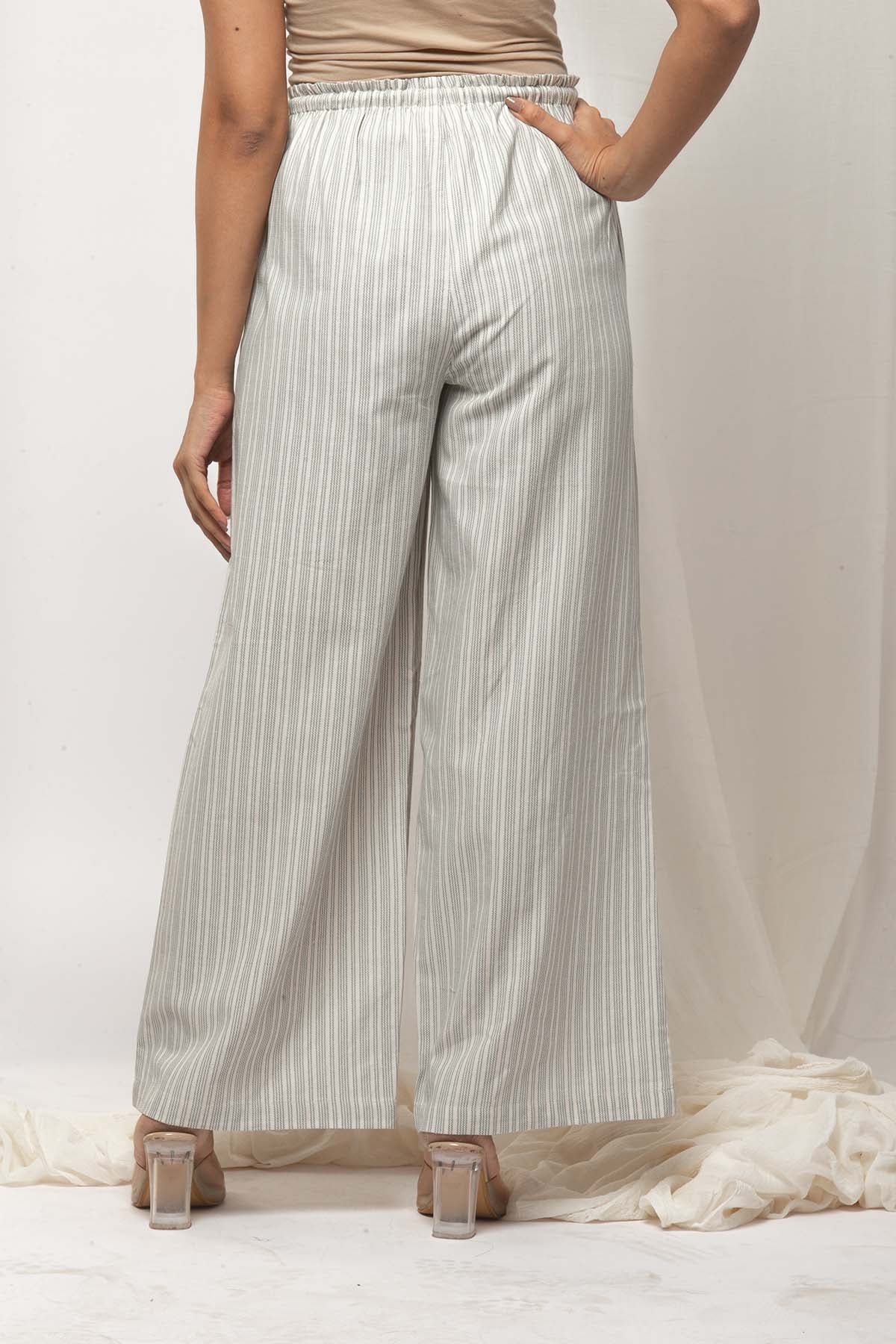 Ivory-Green Stripes Set