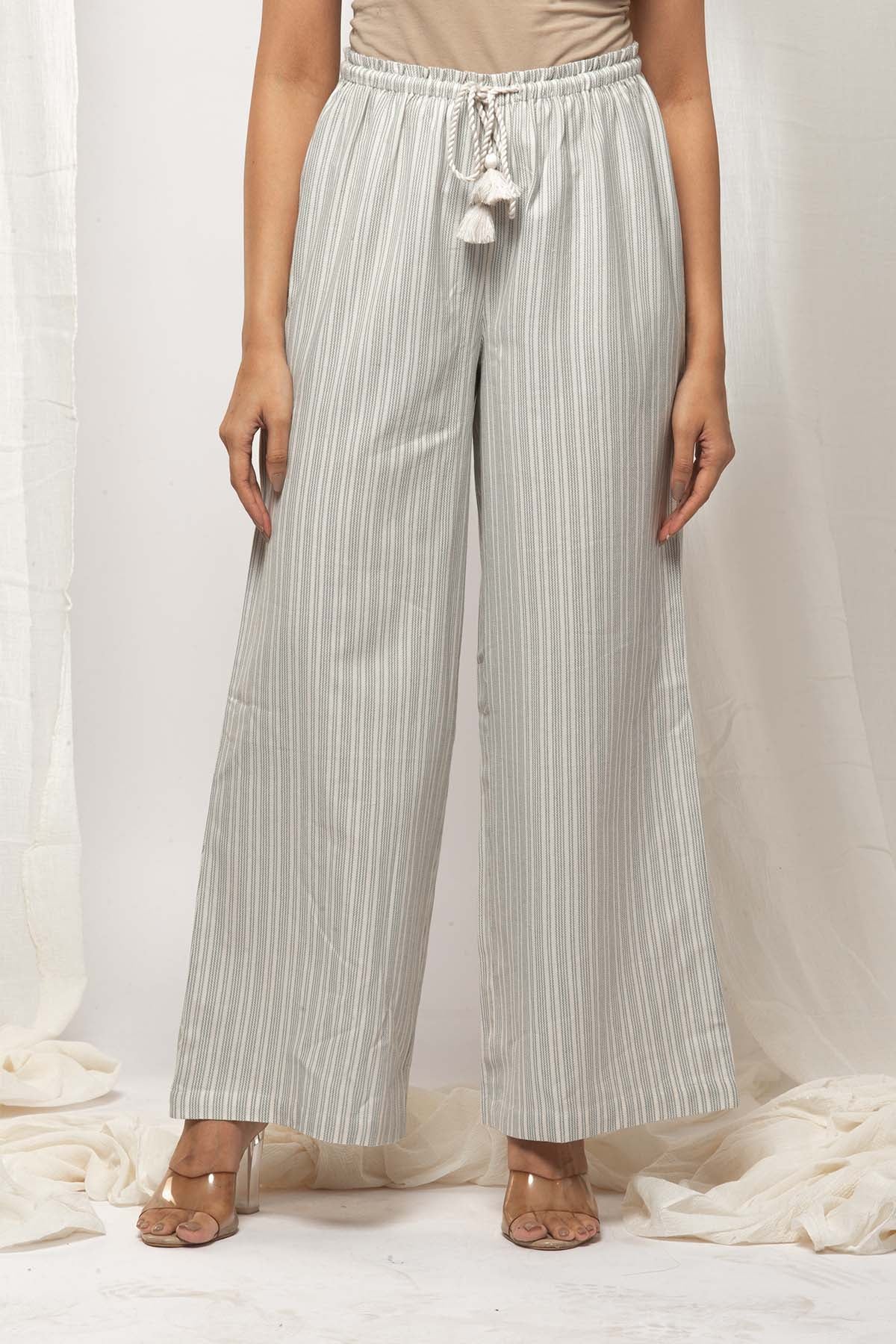 Ivory-Green Stripes Set