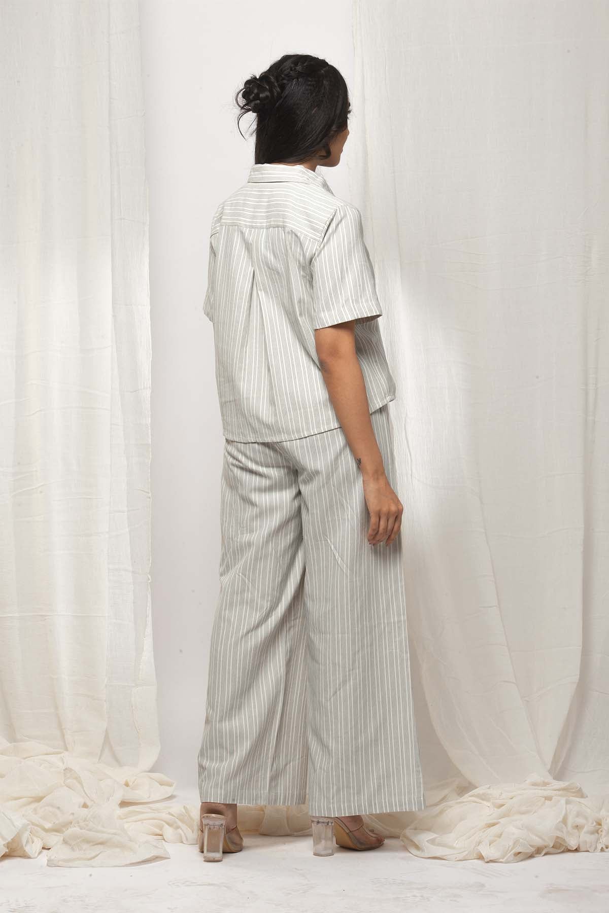 Ivory-Green Stripes Set