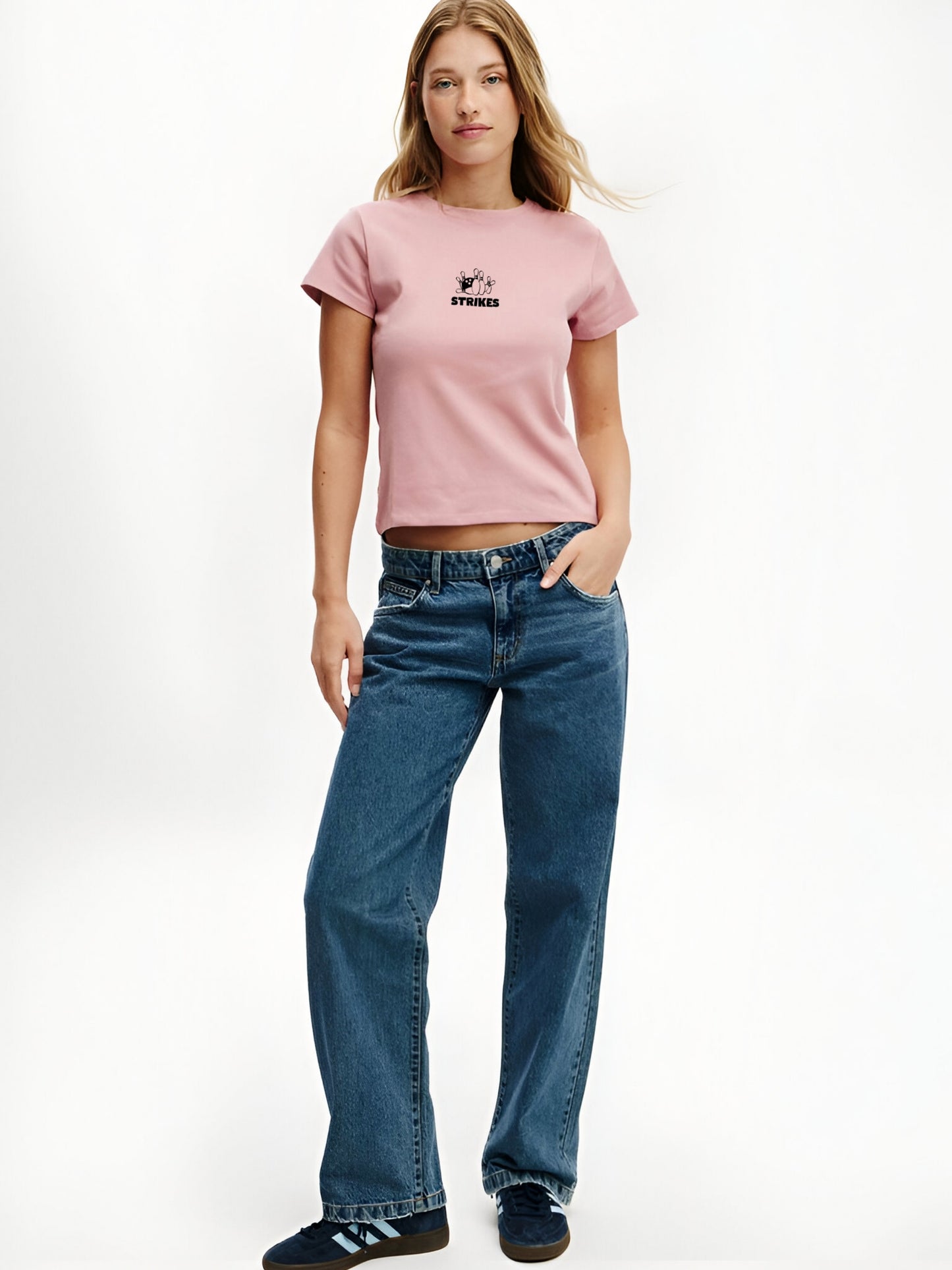 Strikes Crop T-Shirt- Pink