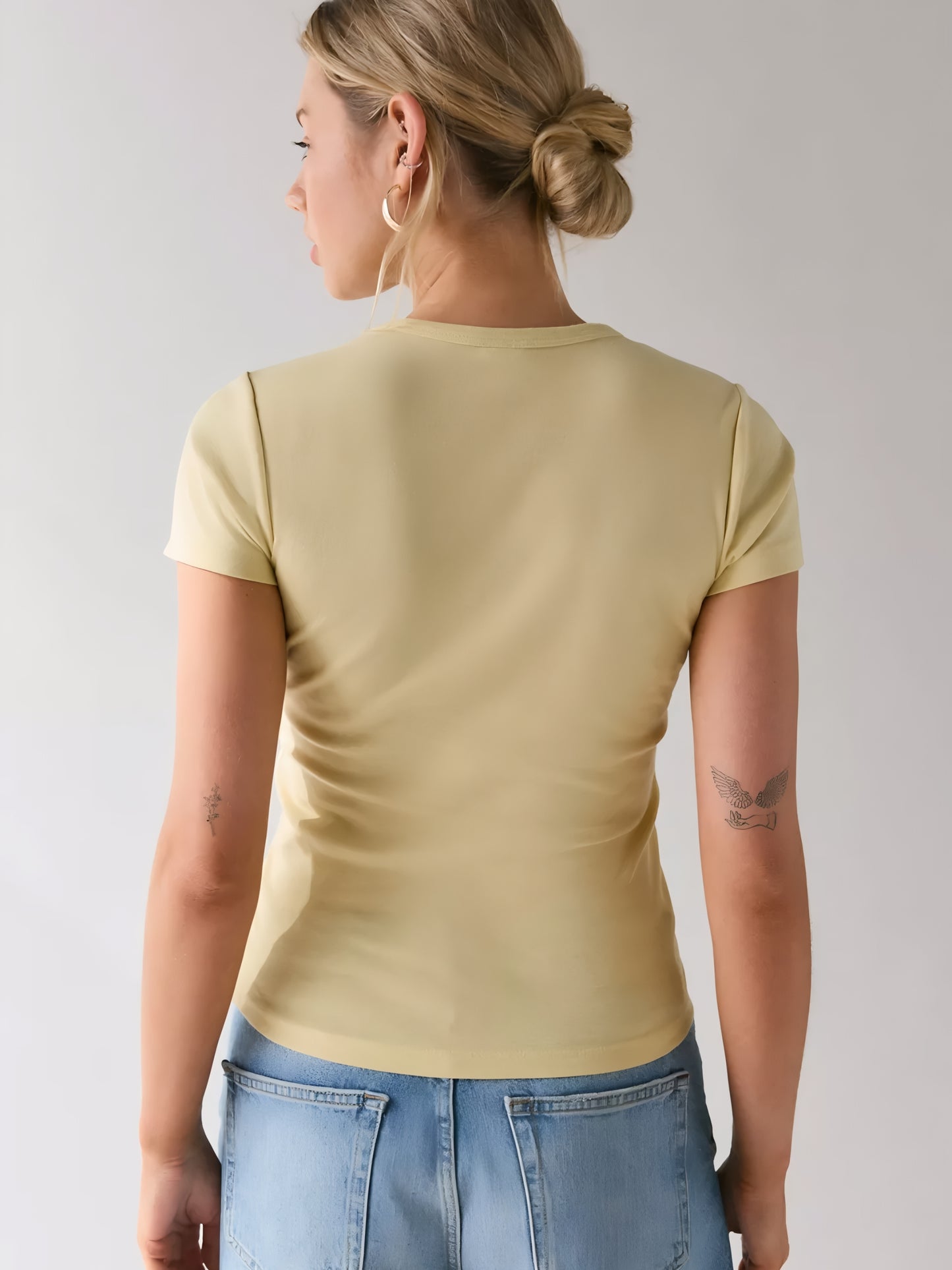 Starfish Pink Crop T-Shirt- Yellow