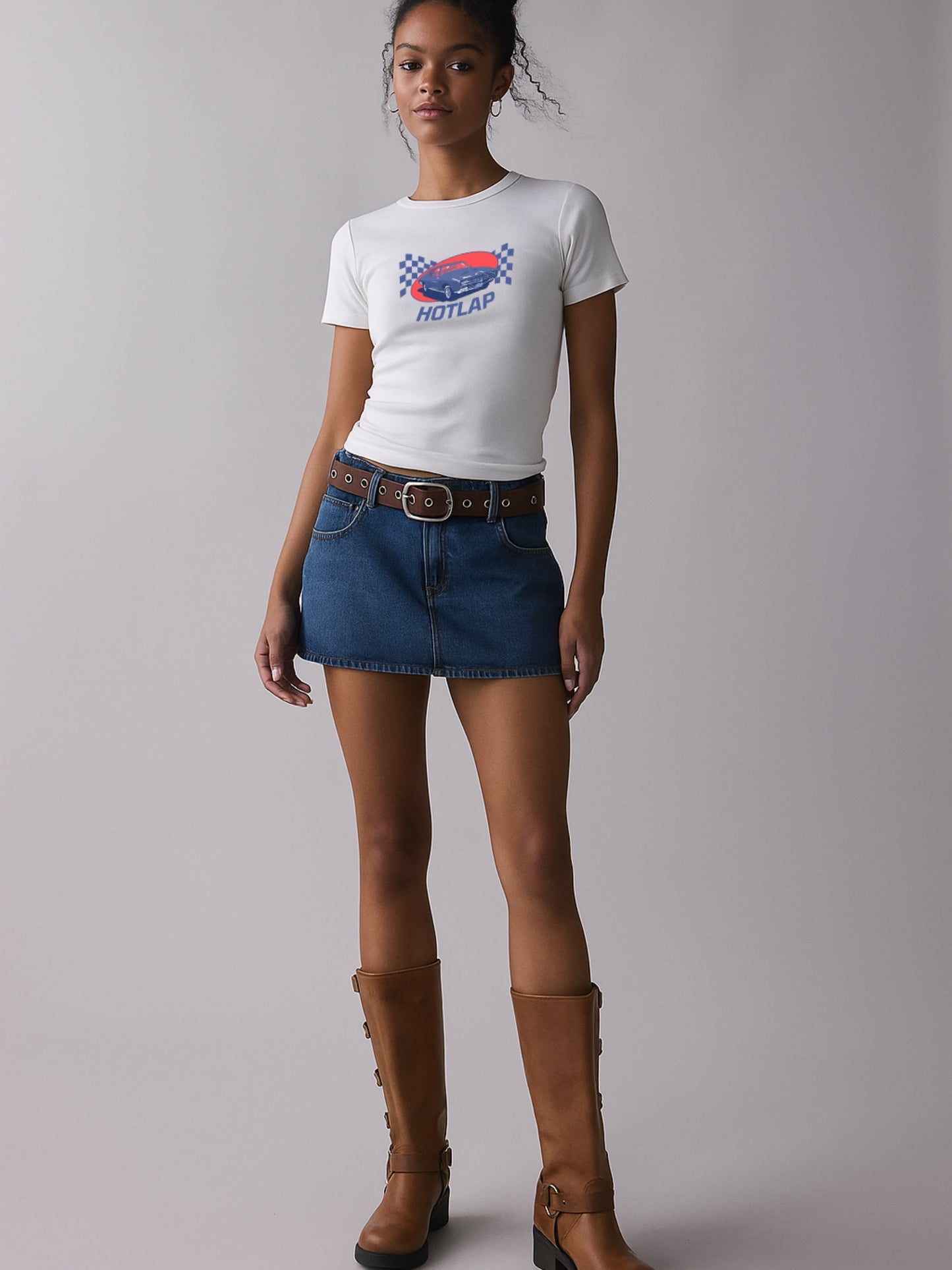 Hotlap Racing Crop T-Shirt- White