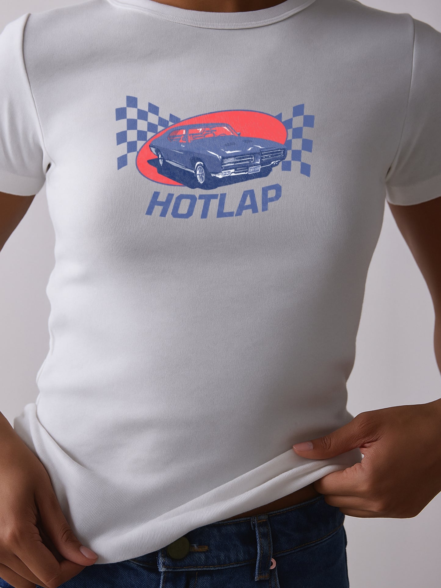 Hotlap Racing Crop T-Shirt- White