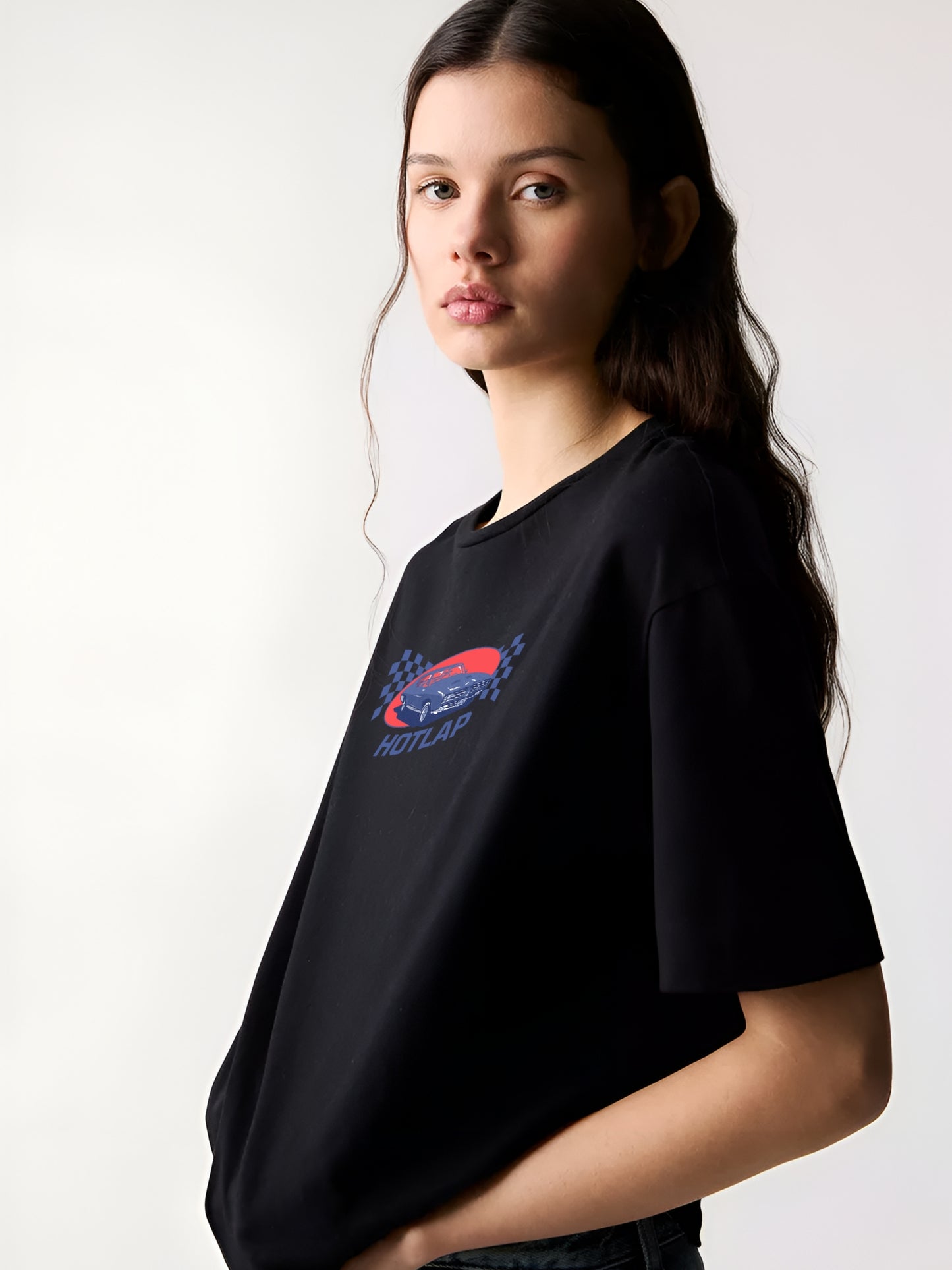 Hotlap Racing Oversized T-Shirt- Black