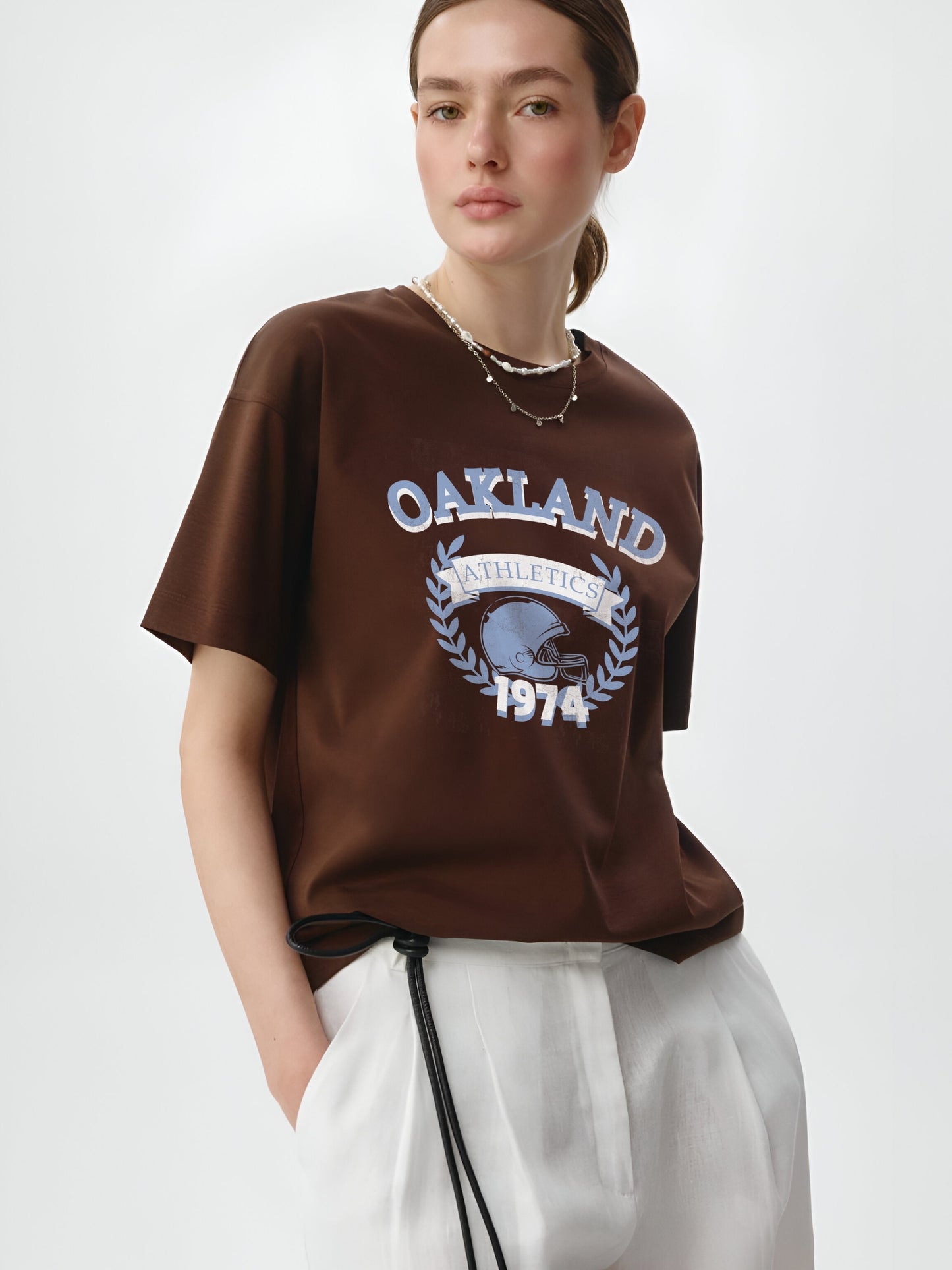 Oakland Oversized T-Shirt- Brown