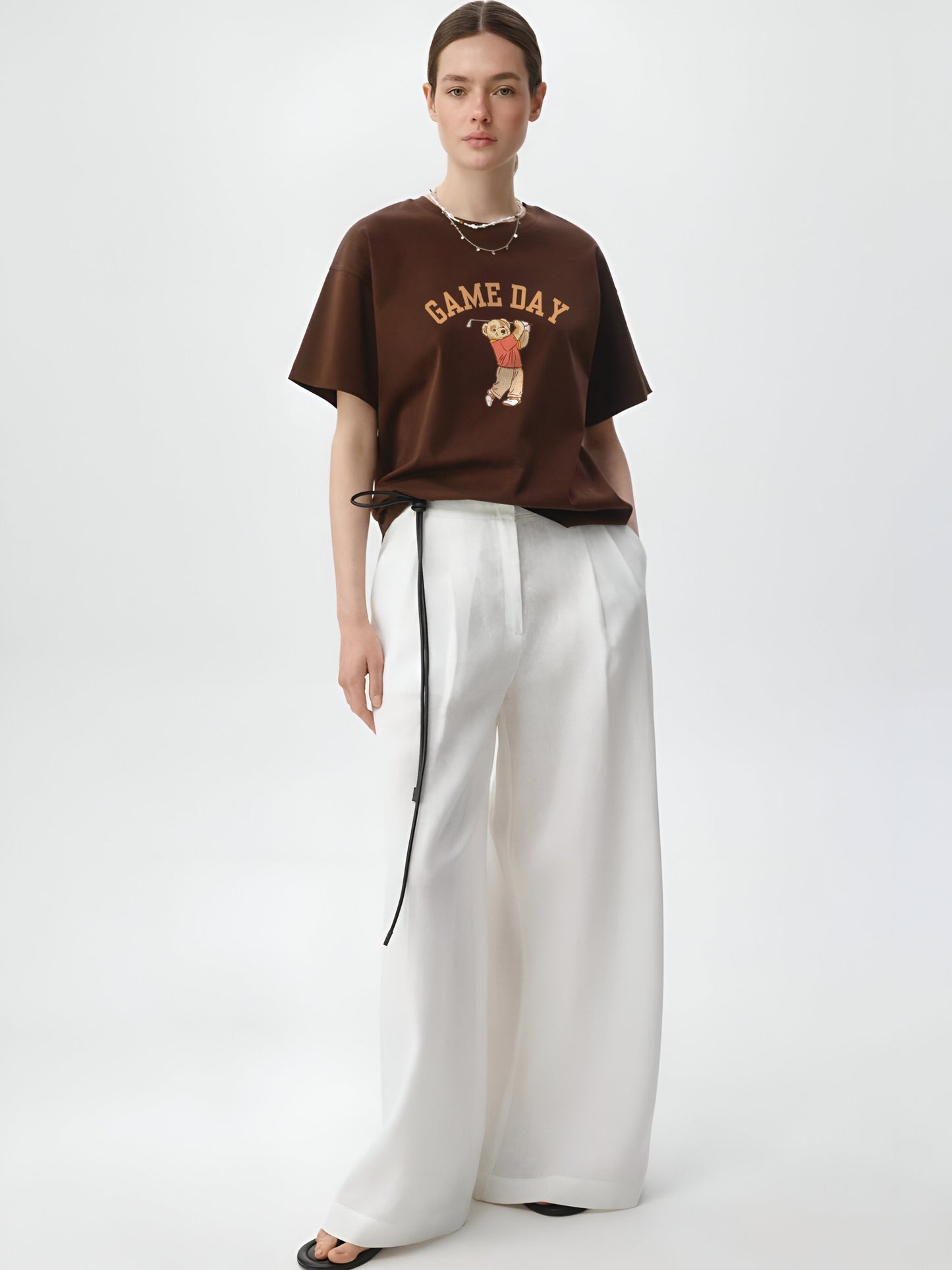 Game Day Oversized T-Shirt- Brown