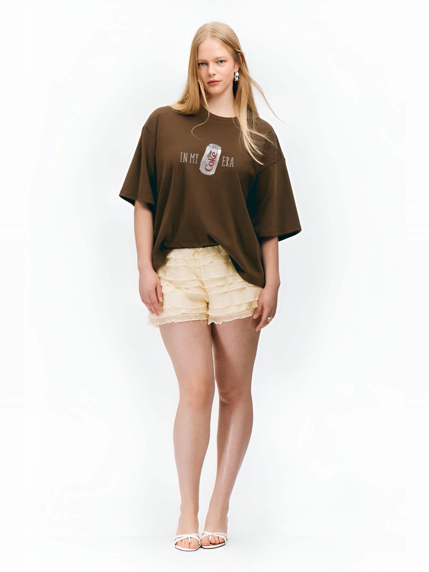 Diet Coke Era Oversized T-Shirt- Brown