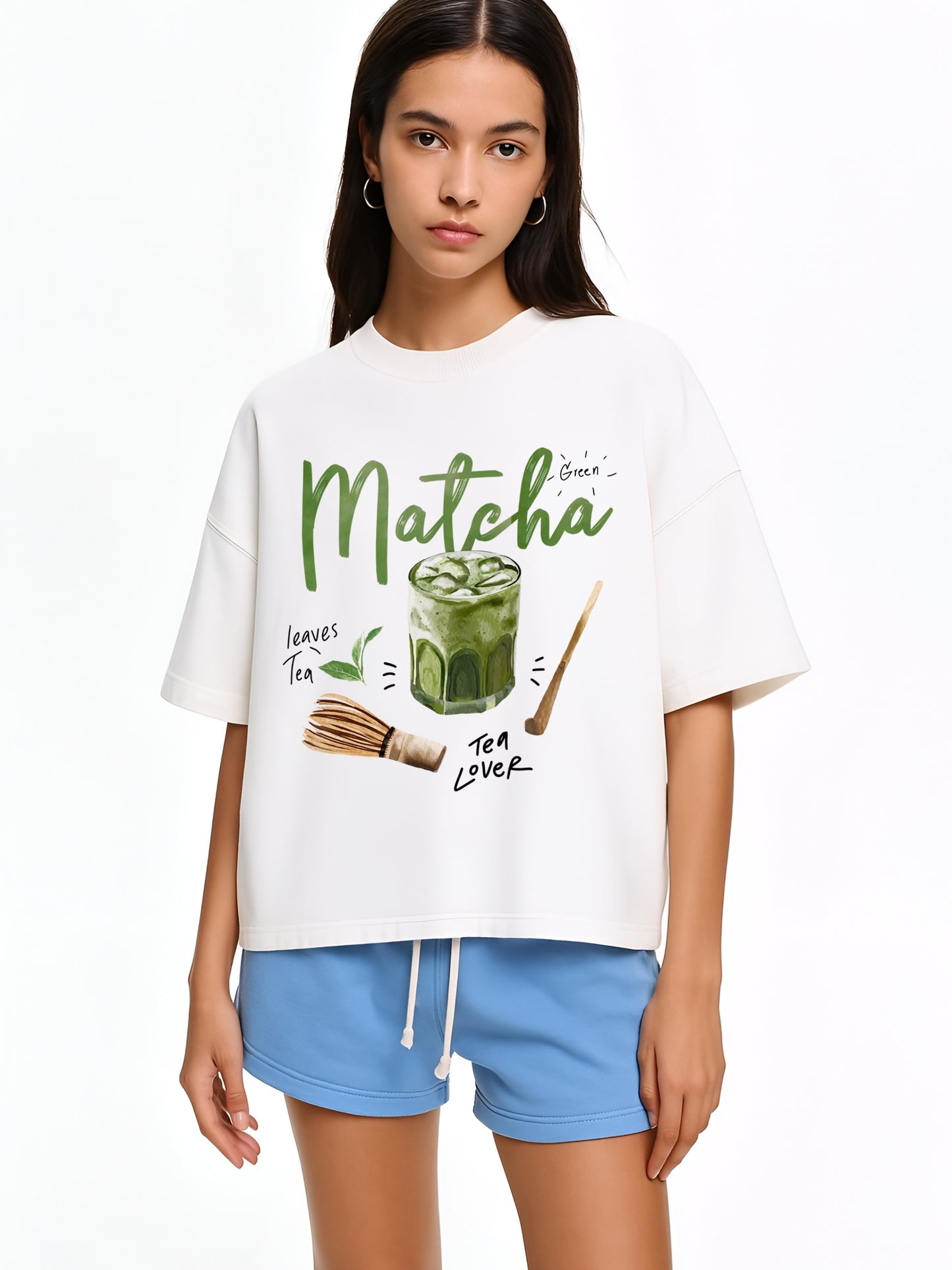 Matcha Oversized T-Shirt- White