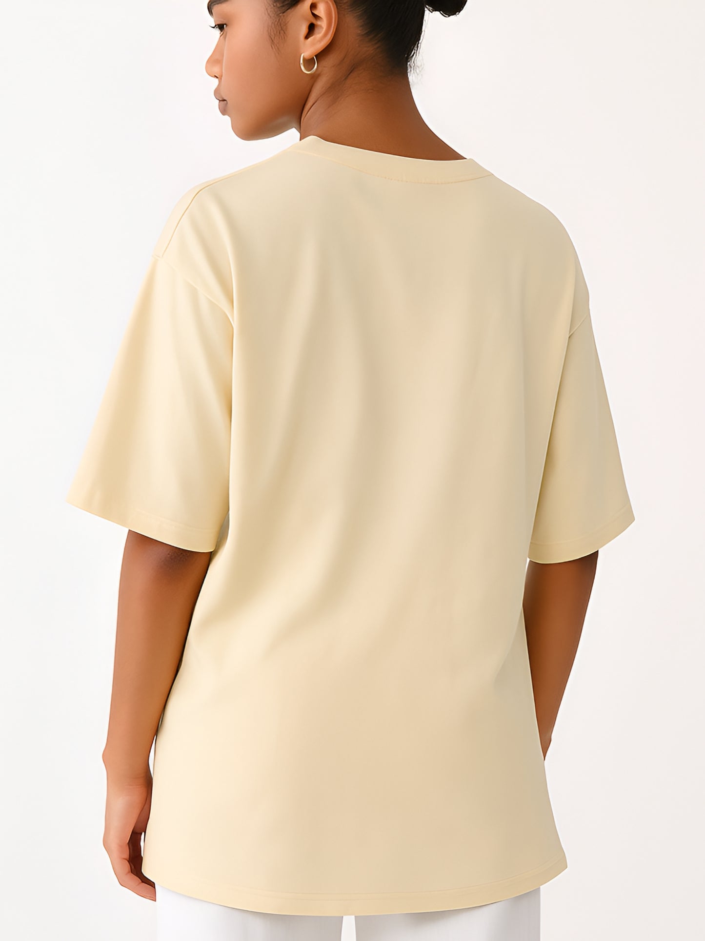 Sunday Morinig Girl Oversized T-Shirt- Beige