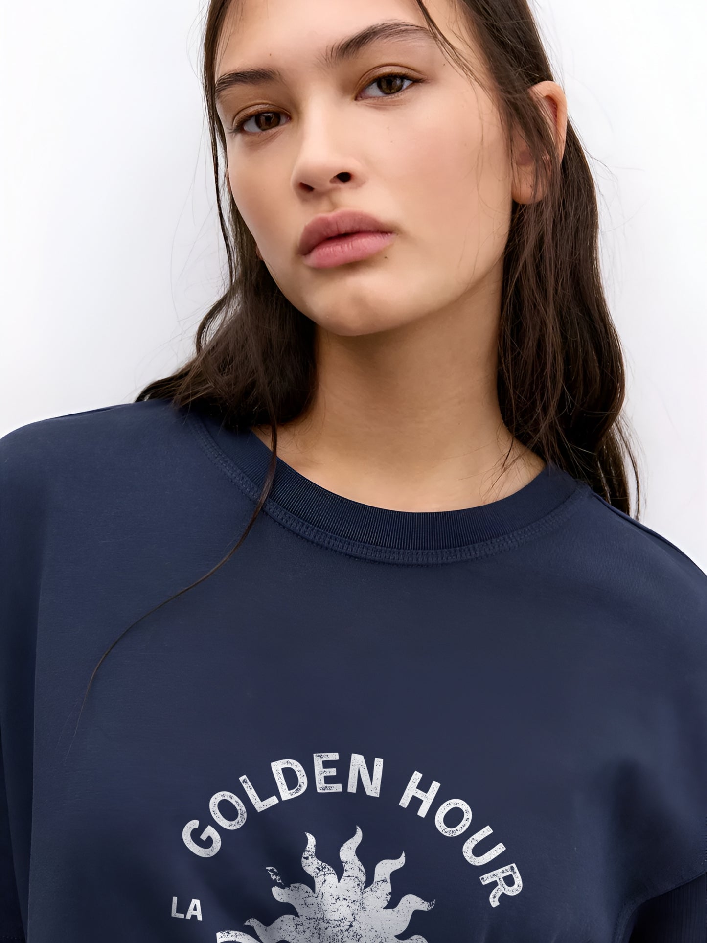 Golden Hour Athletics Oversized T-Shirt- Navy blue