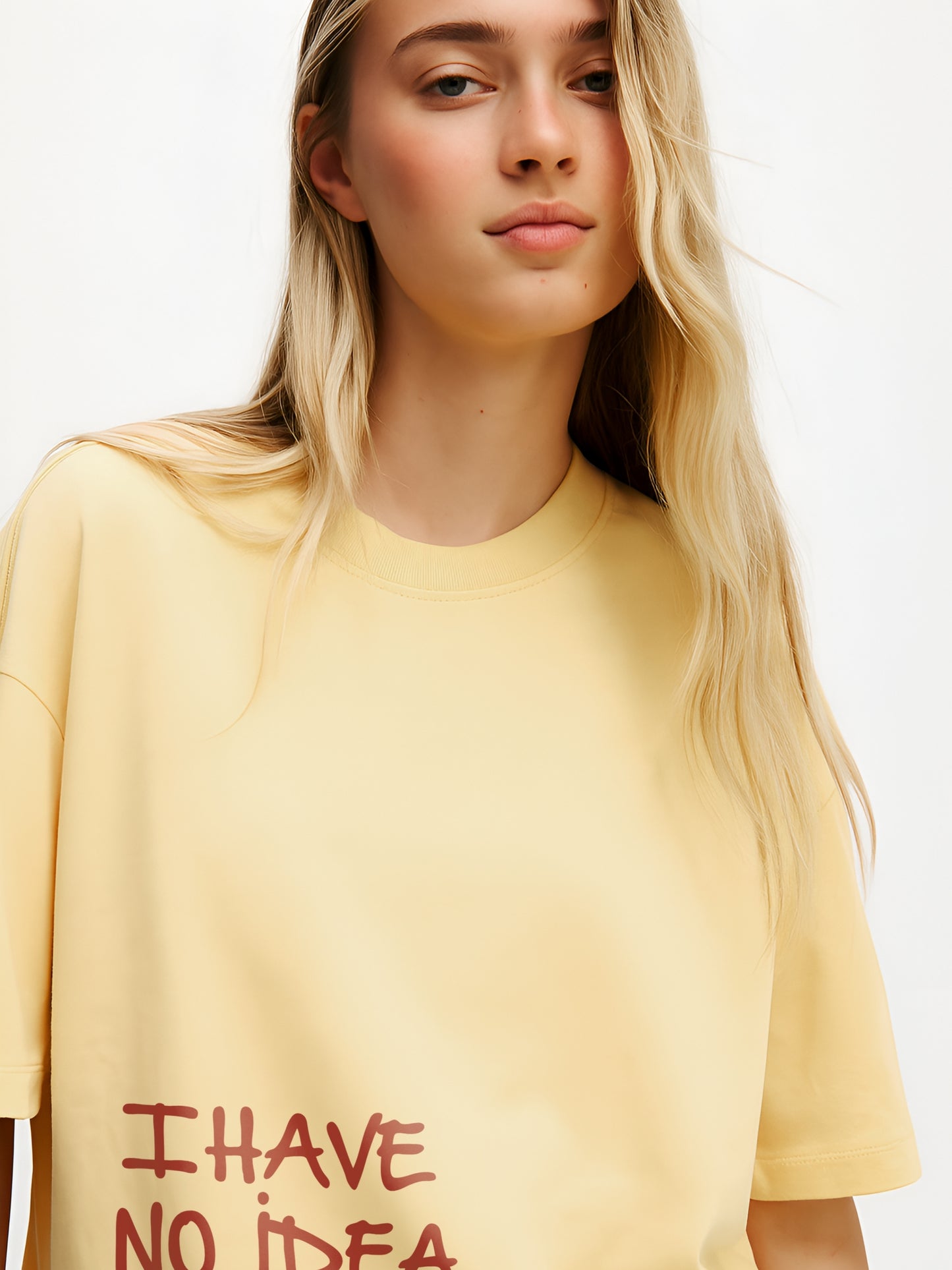 Out of bed Oversized T-Shirt- Yellow