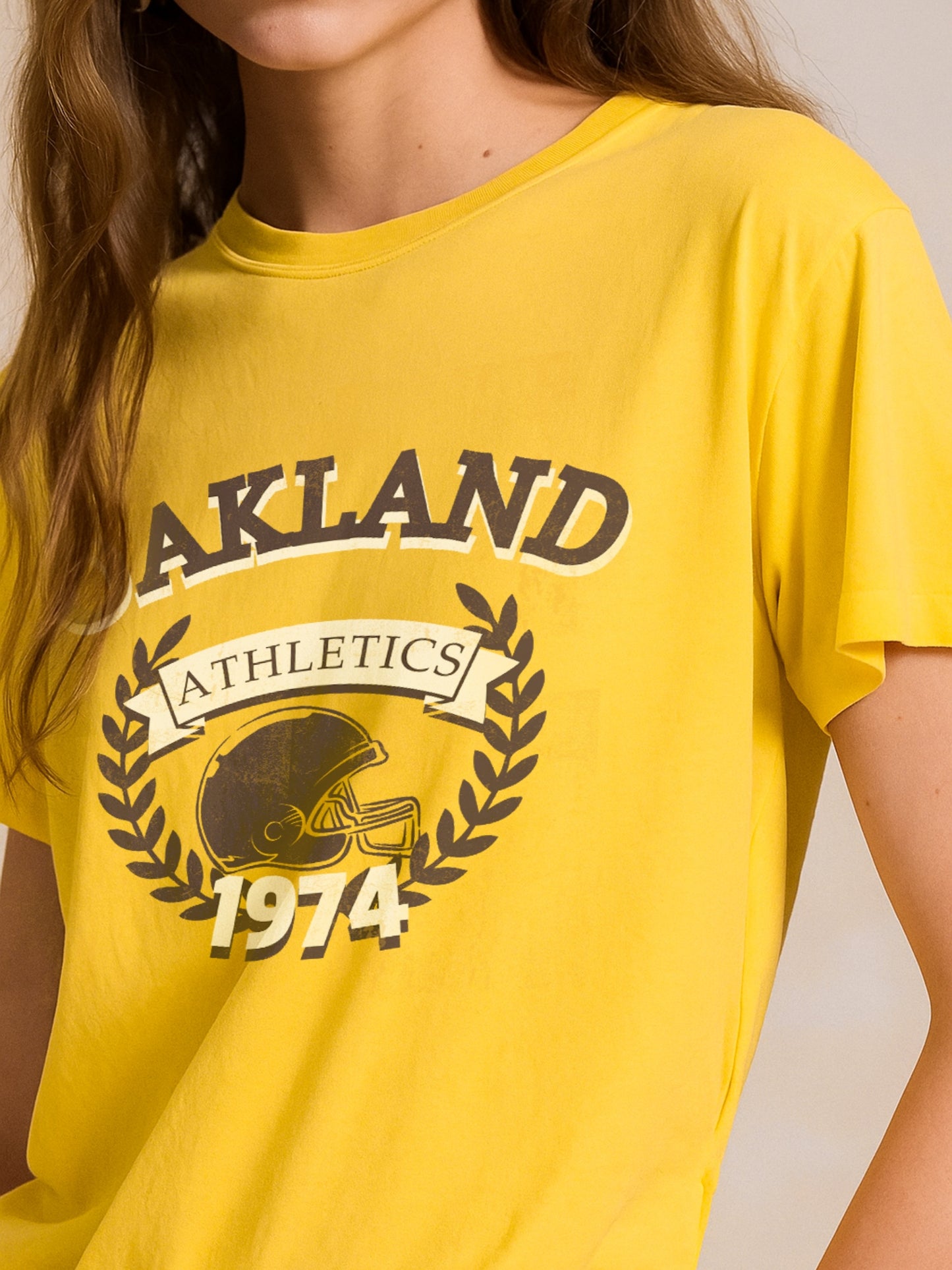 Oakland T-Shirt- Yellow Regular Fit T-Shirt