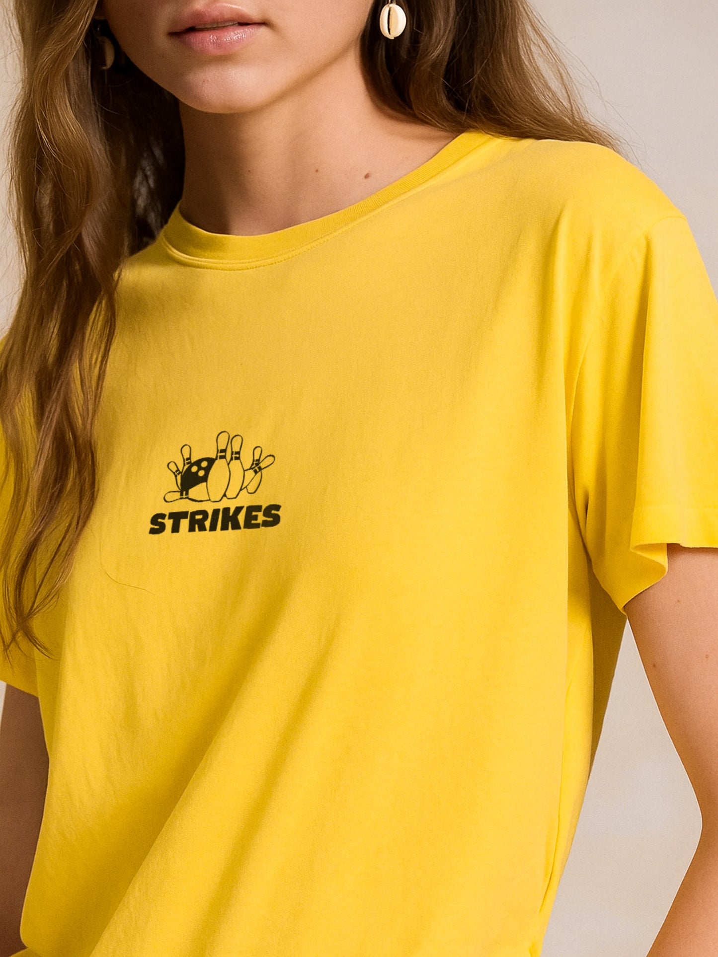 Strikes T-Shirt- Yellow Regular Fit T-Shirt