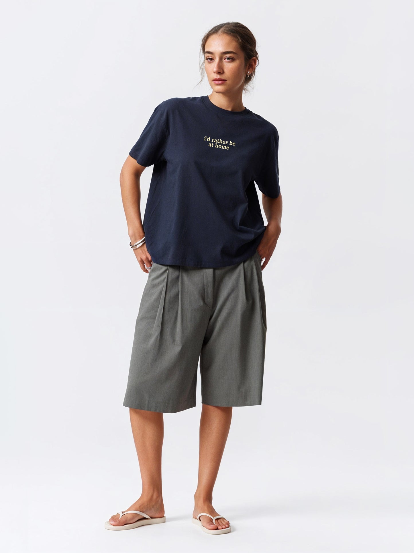 I'd rather be home T-Shirt- Navy blue Regular Fit T-Shirt