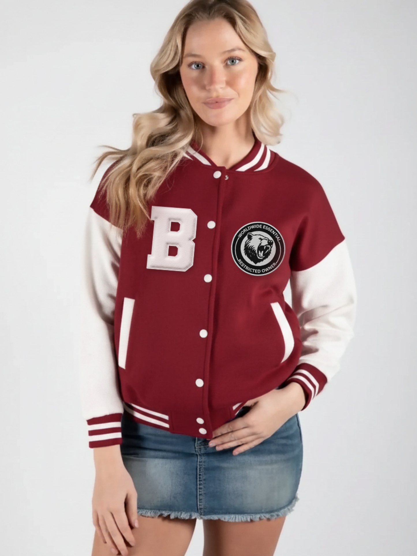 Maroon Varsity Jacket- B Patch