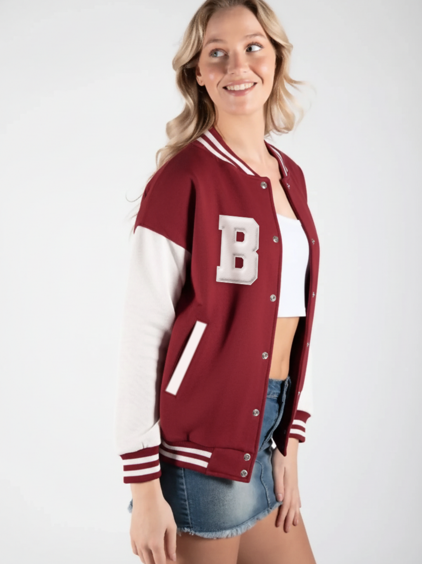 Maroon Varsity Jacket- B Patch