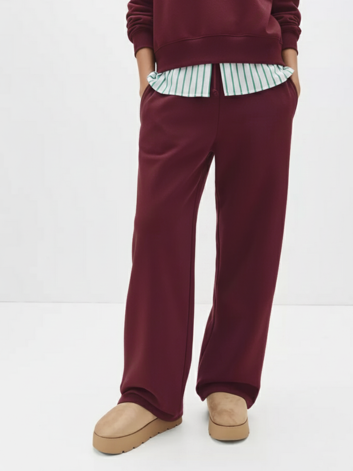 Burgandy Straight Fit Jogger