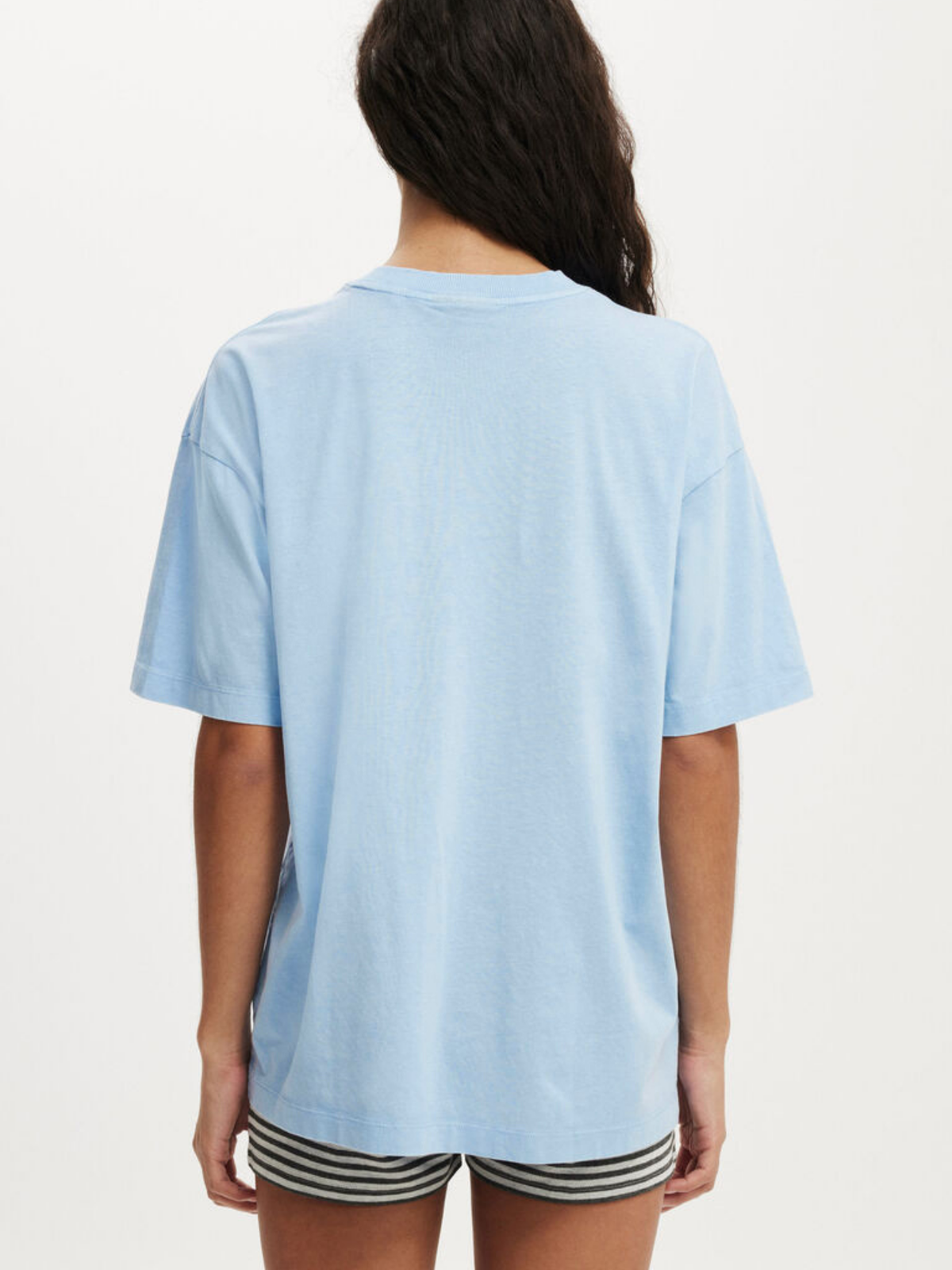 Coffee Shop 1983 Oversized T-Shirt- Sky Blue