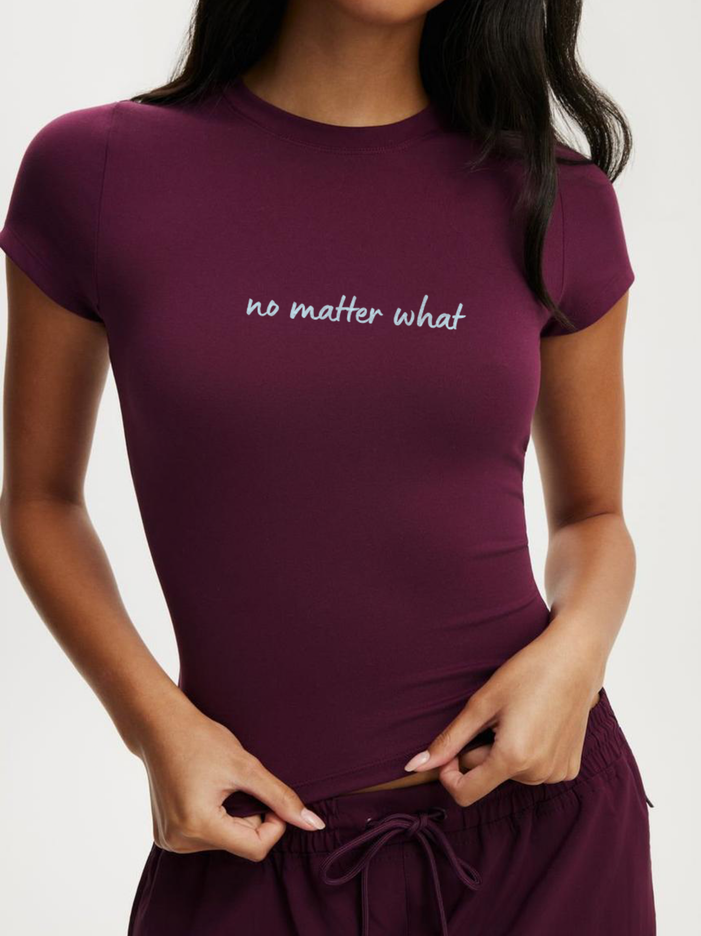No matter what Crop T-Shirt- Wine