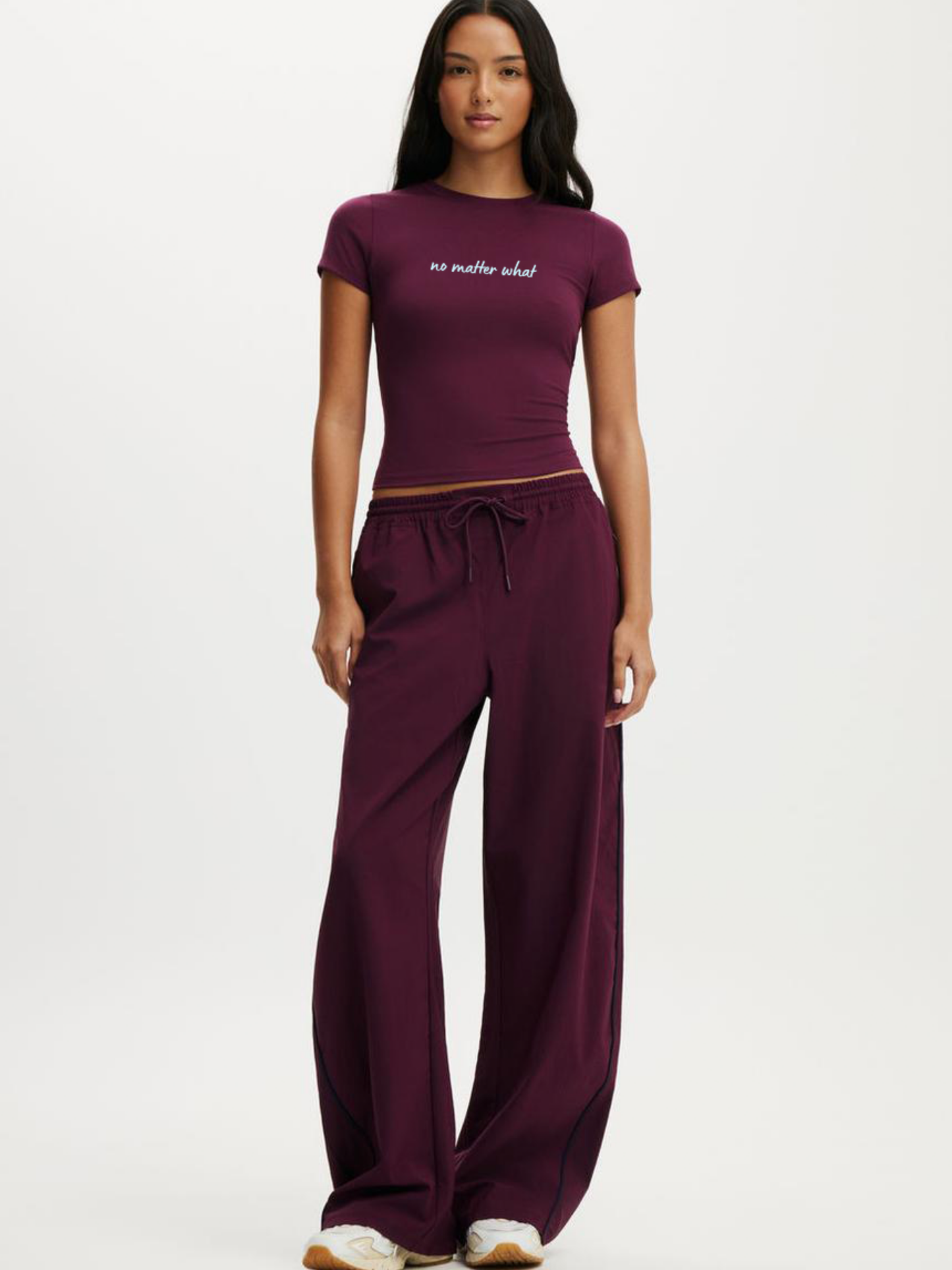 No matter what Crop T-Shirt- Wine