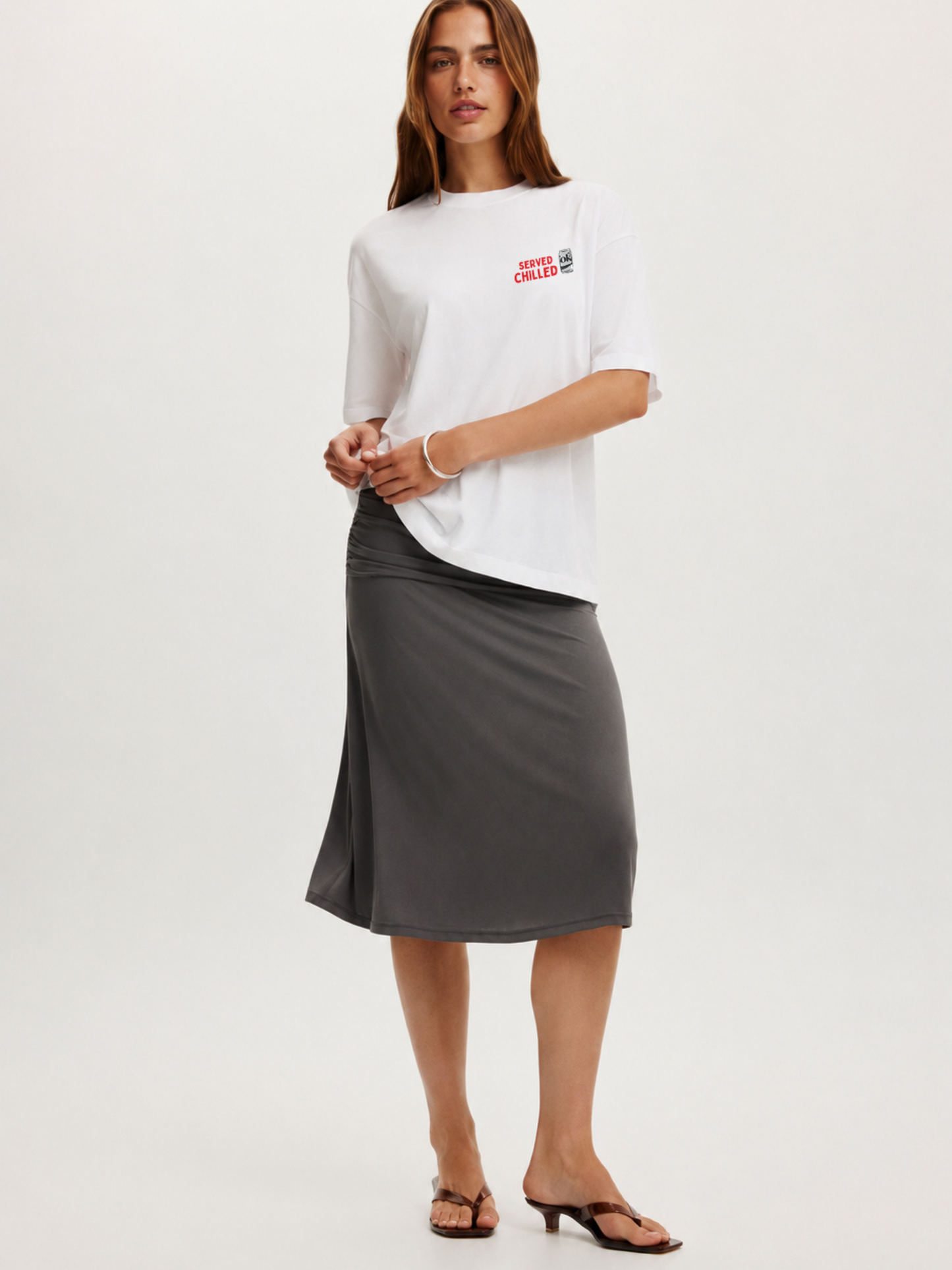 Served Chilled Oversized T-Shirt - White