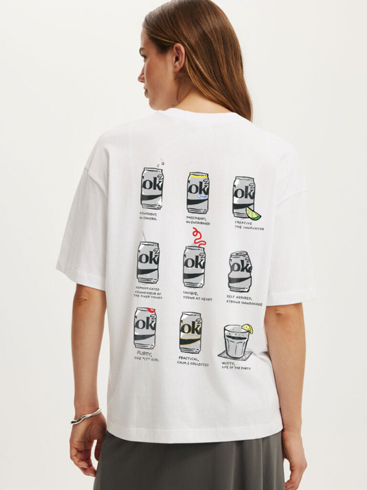 Served Chilled Oversized T-Shirt - White