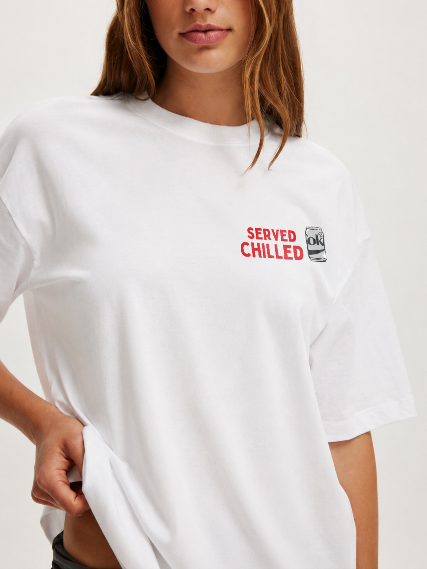 Served Chilled Oversized T-Shirt - White