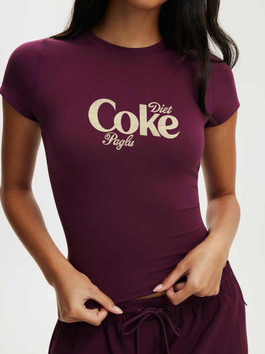 Diet Coke Paglu Crop T-Shirt - Wine