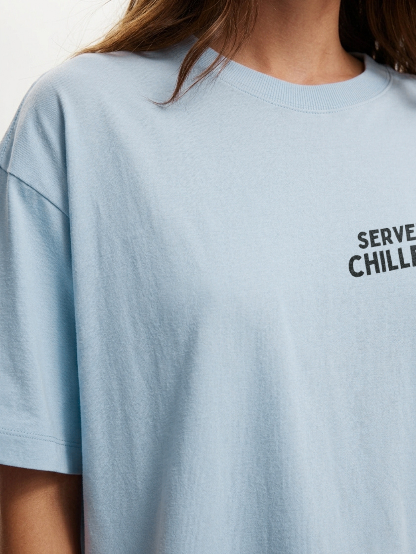 Served Chilled Oversized T-Shirt - Sky Blue