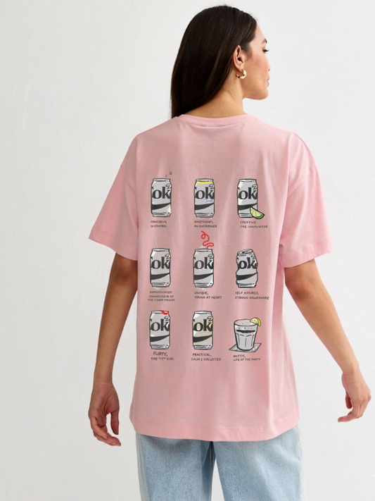 Served Chilled Oversized T-Shirt - Pink