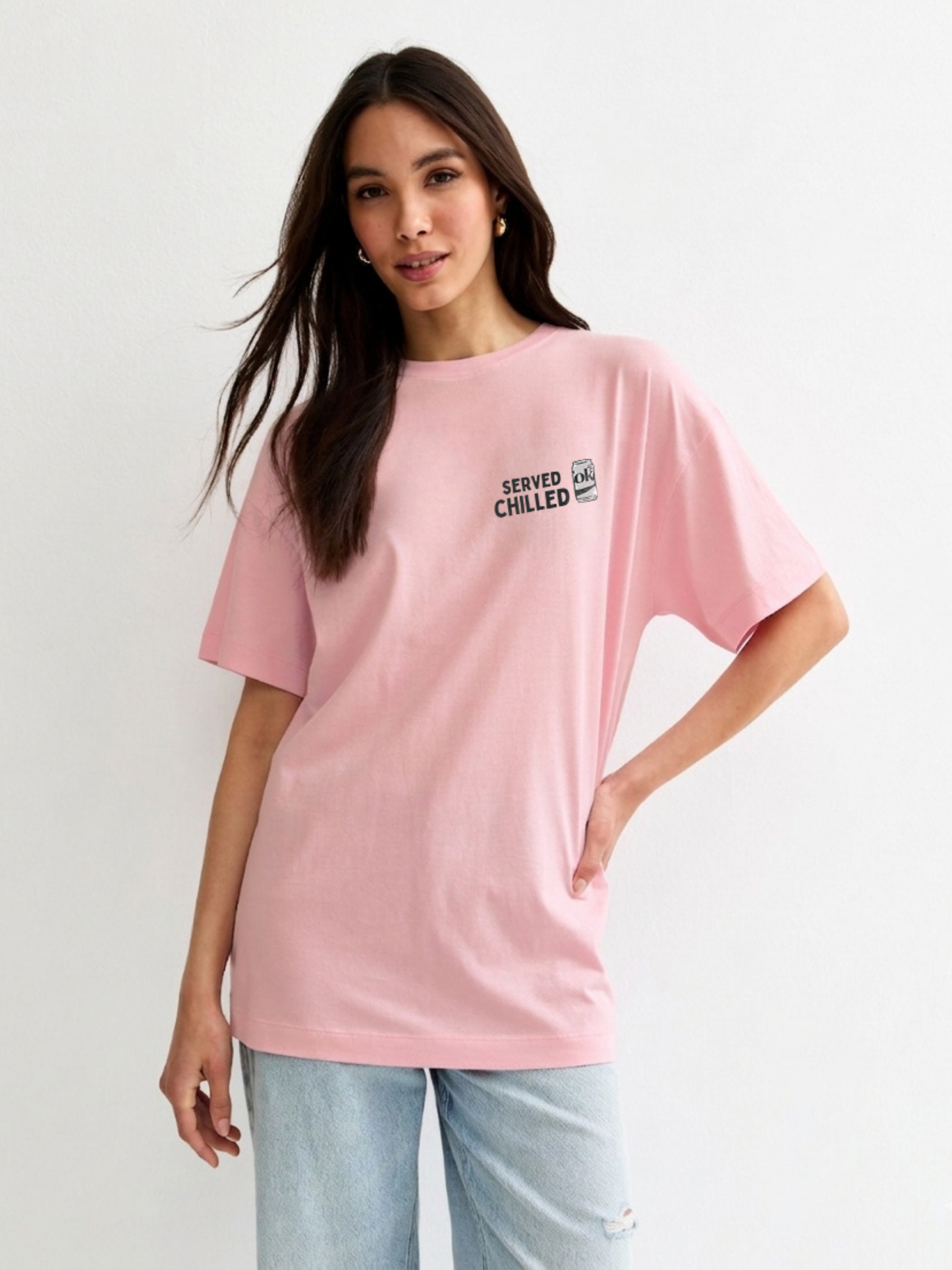 Served Chilled Oversized T-Shirt - Pink