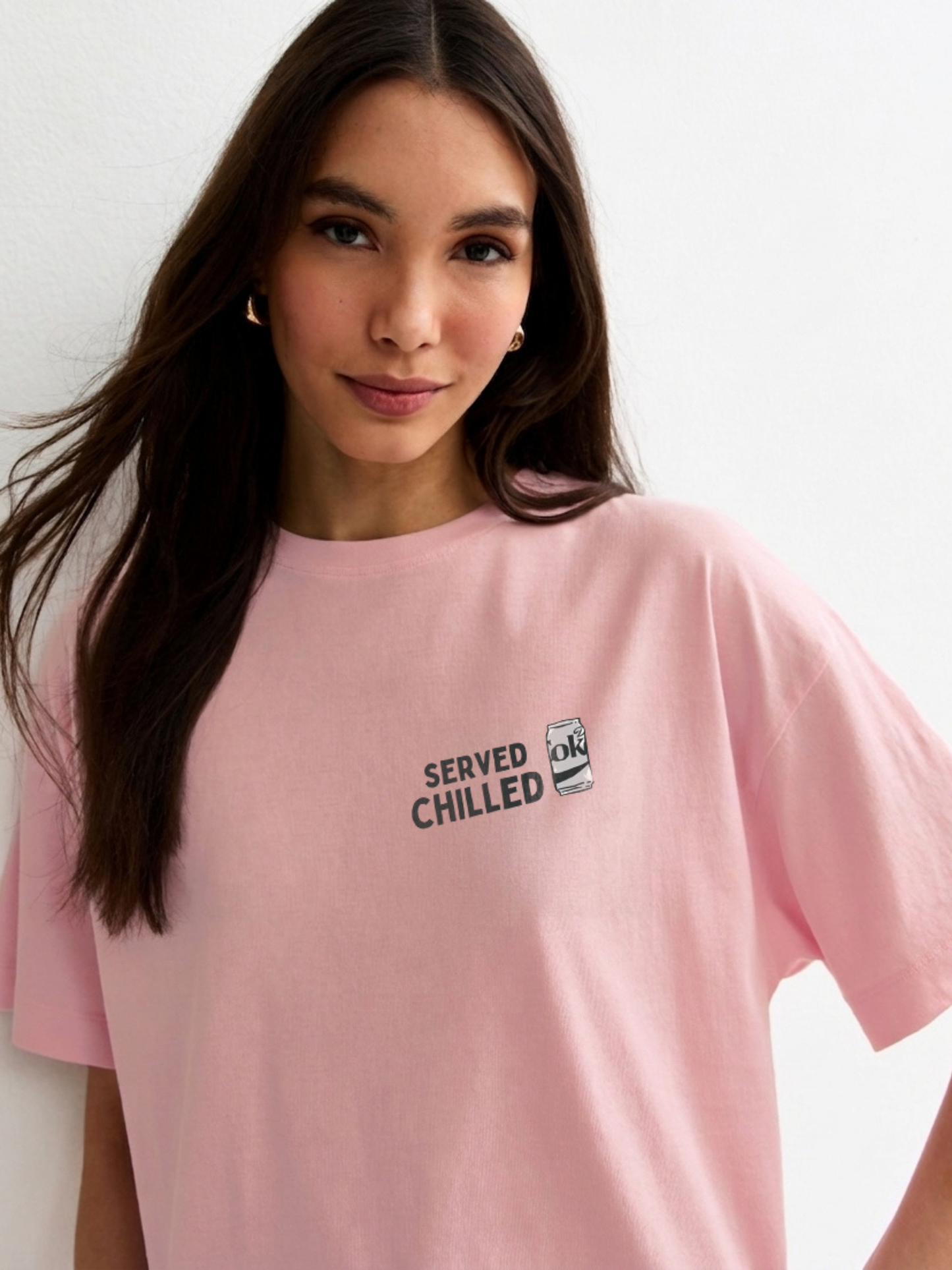 Served Chilled Oversized T-Shirt - Pink